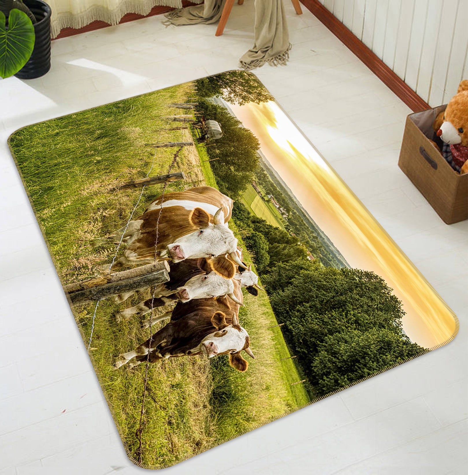 3D Cattle Grass  82089 Animal Non Slip Rug Mat