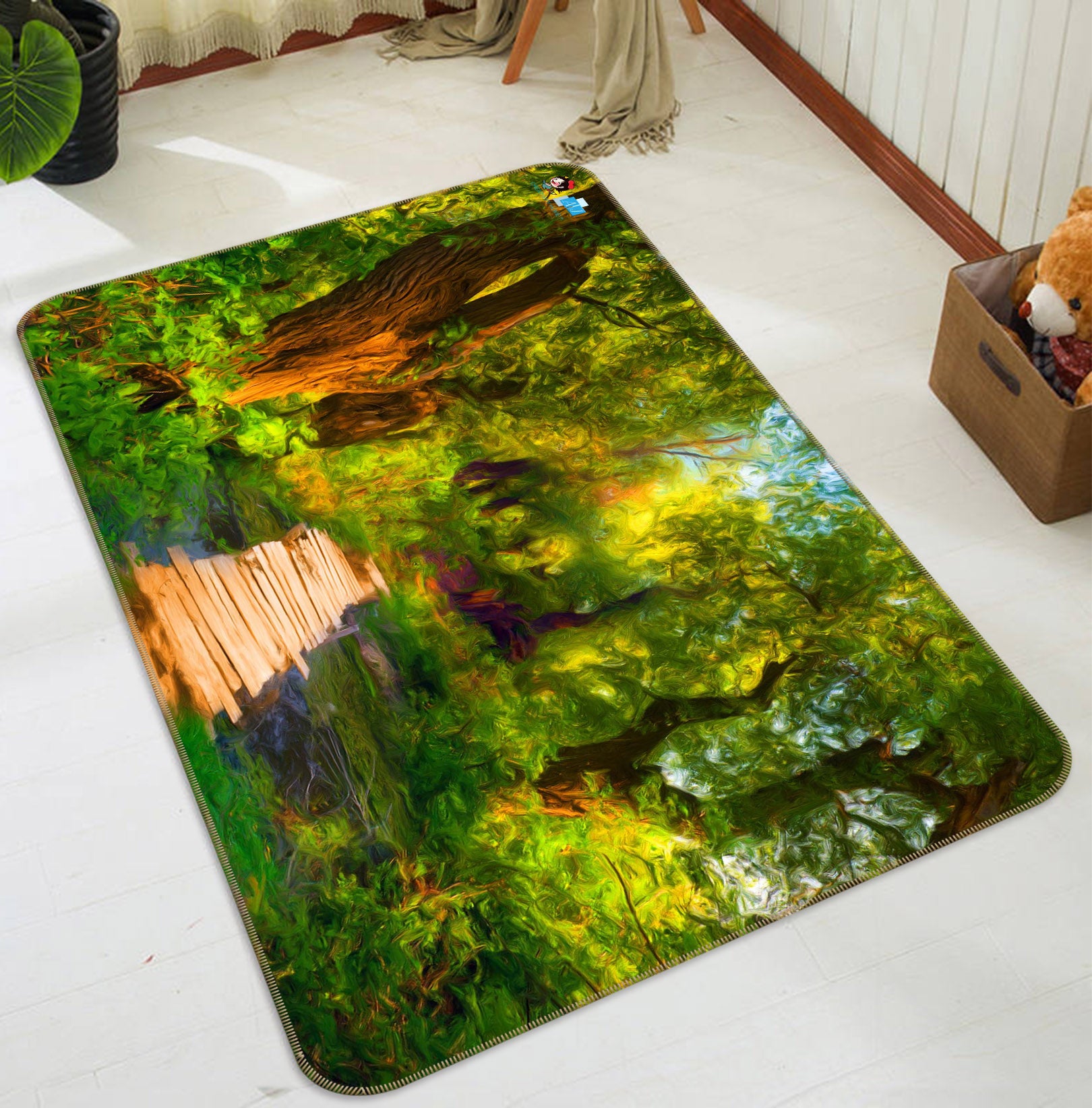 3D Forest Path 66068 Non Slip Rug Mat