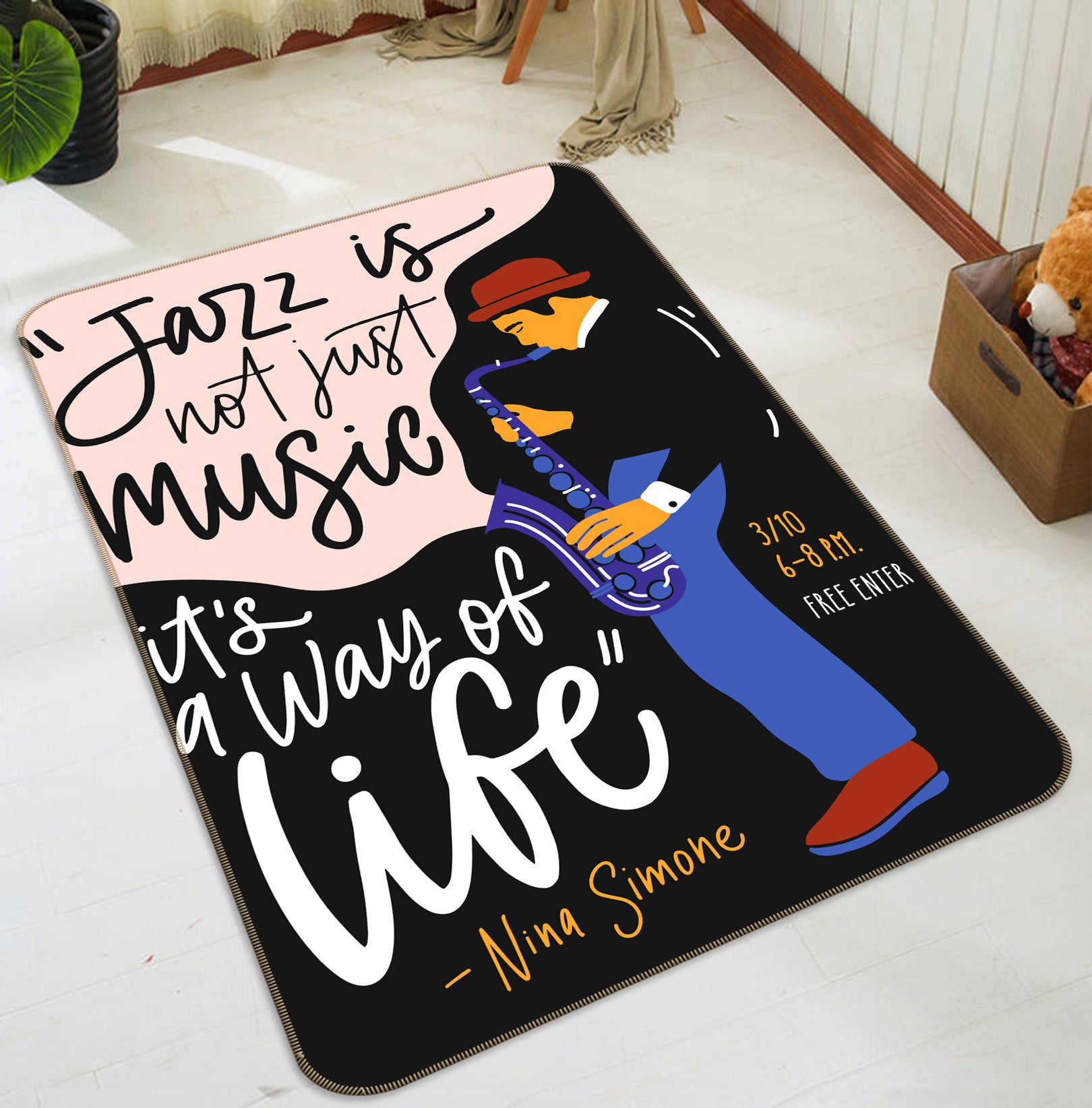 3D Saxophone 37110 Non Slip Rug Mat