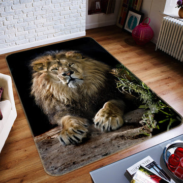 3D Plush Lion 210 Animal Non Slip Rug Mat