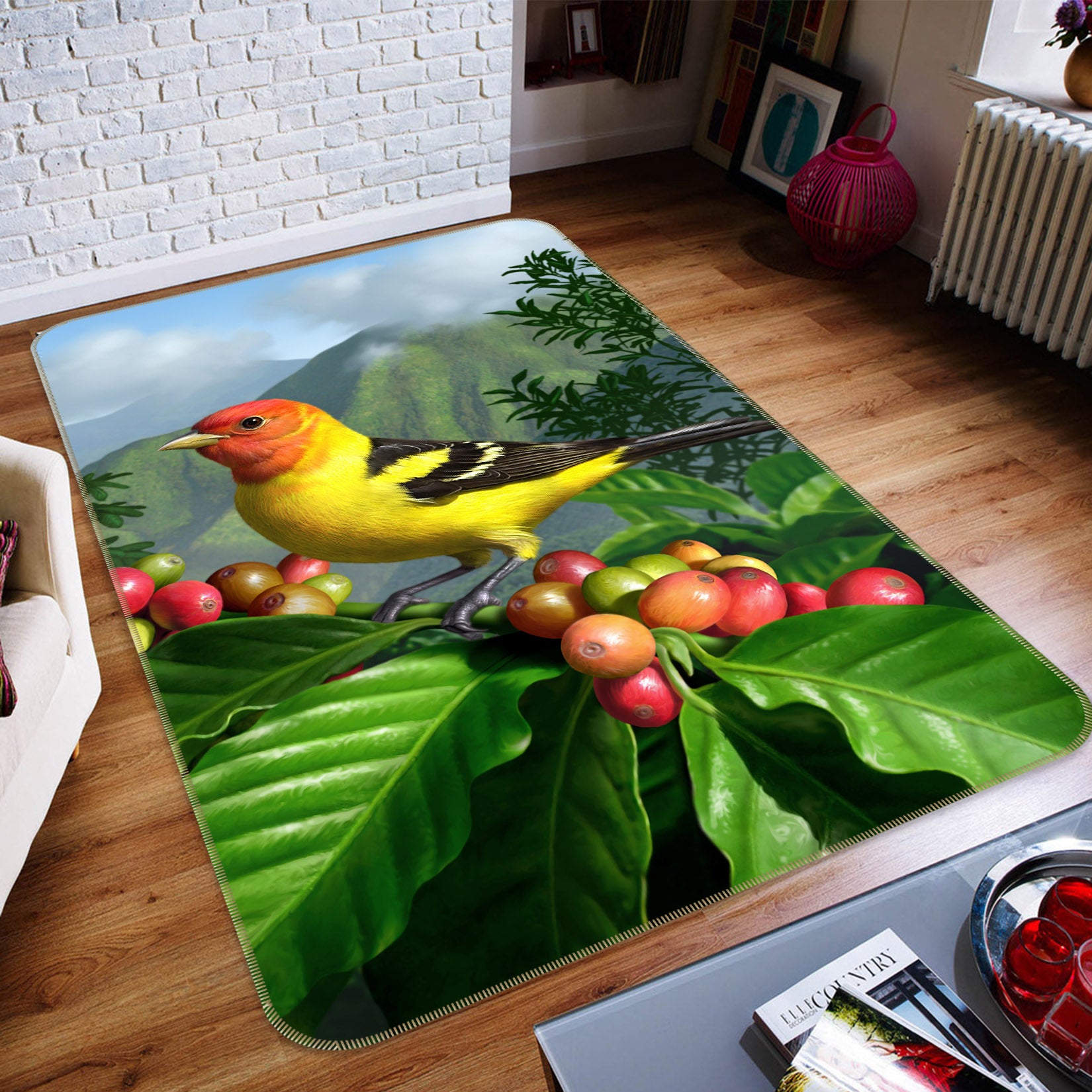 3D Bird Fruit Tree 83111 Jerry LoFaro Rug Non Slip Rug Mat