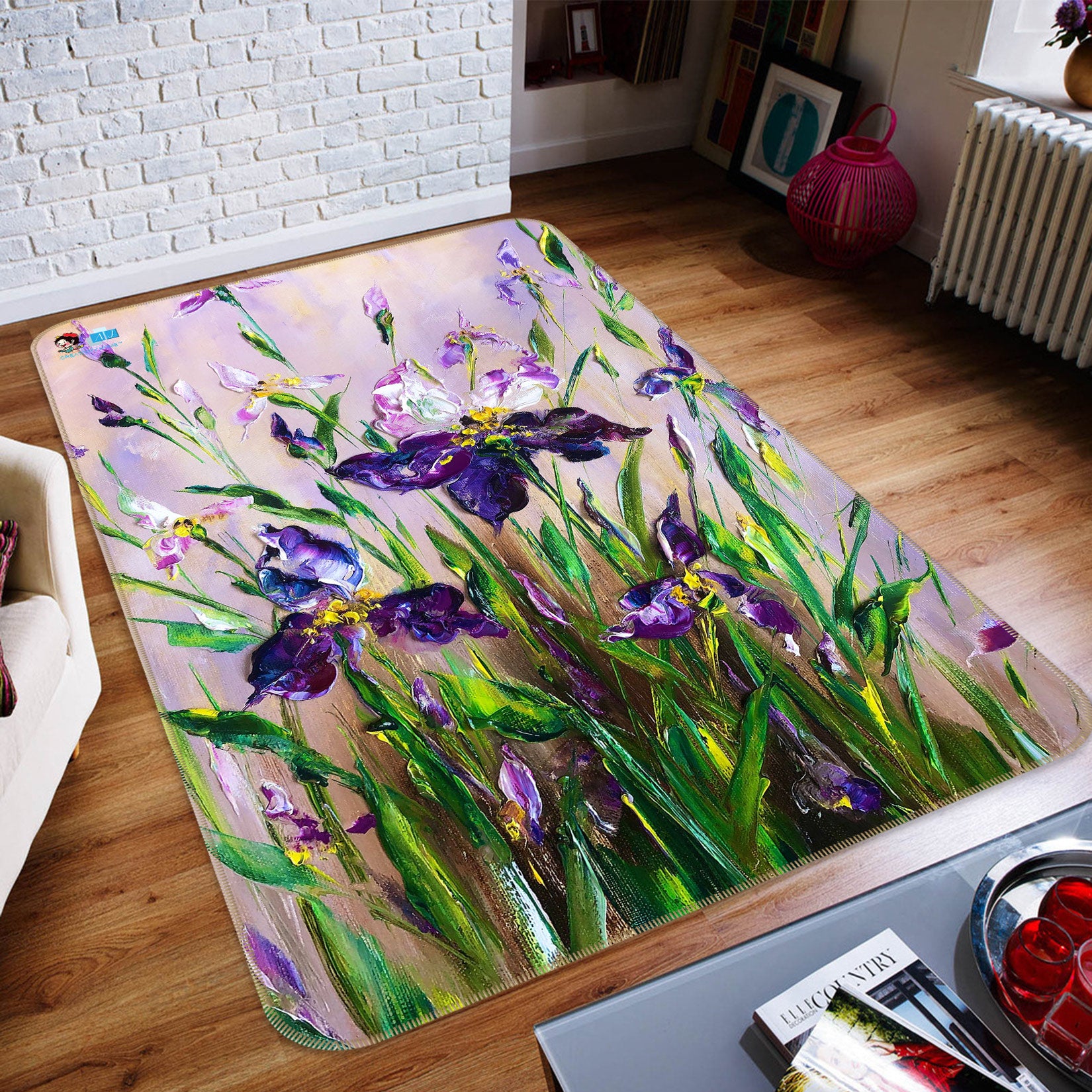 3D Flower Grass 1172 Skromova Marina Rug Non Slip Rug Mat