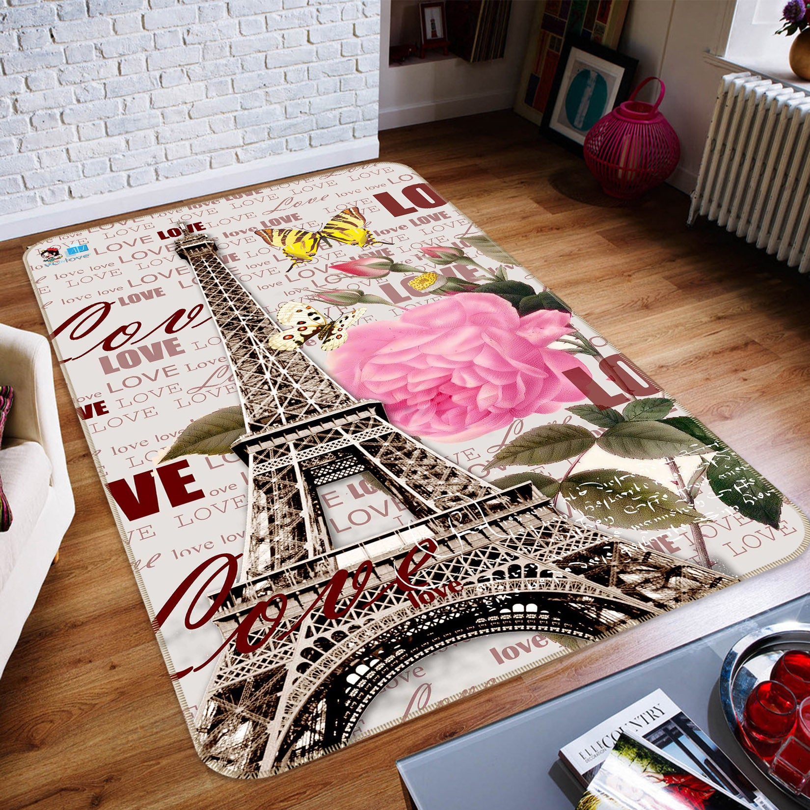 3D Eiffel Tower 66156 Non Slip Rug Mat