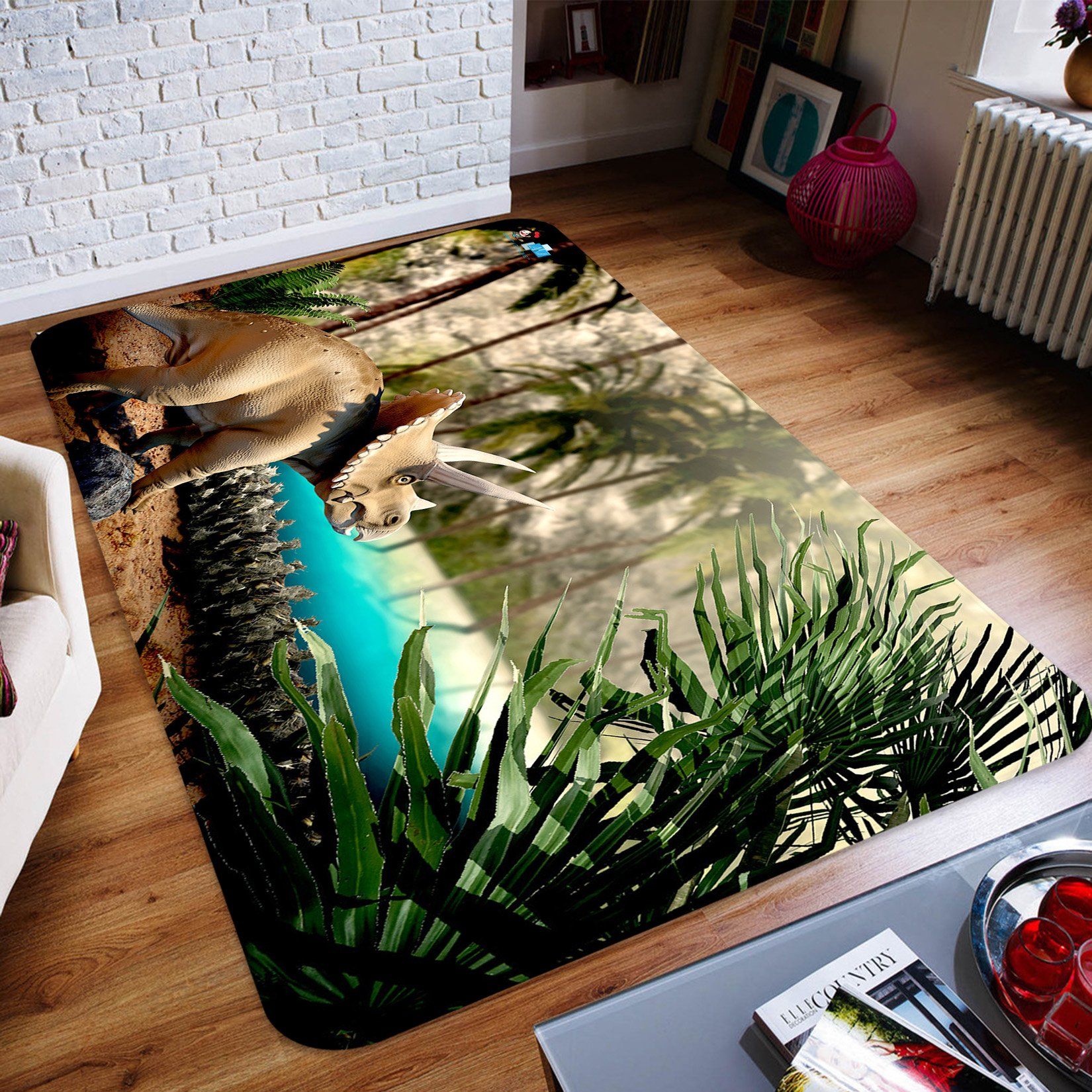 3D Horned Dragon Forest 62 Non Slip Rug Mat Mat AJ Creativity Home 