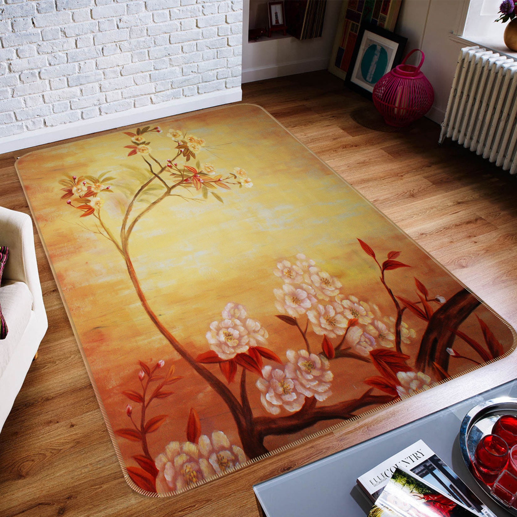 3D Flower 76093 Non Slip Rug Mat