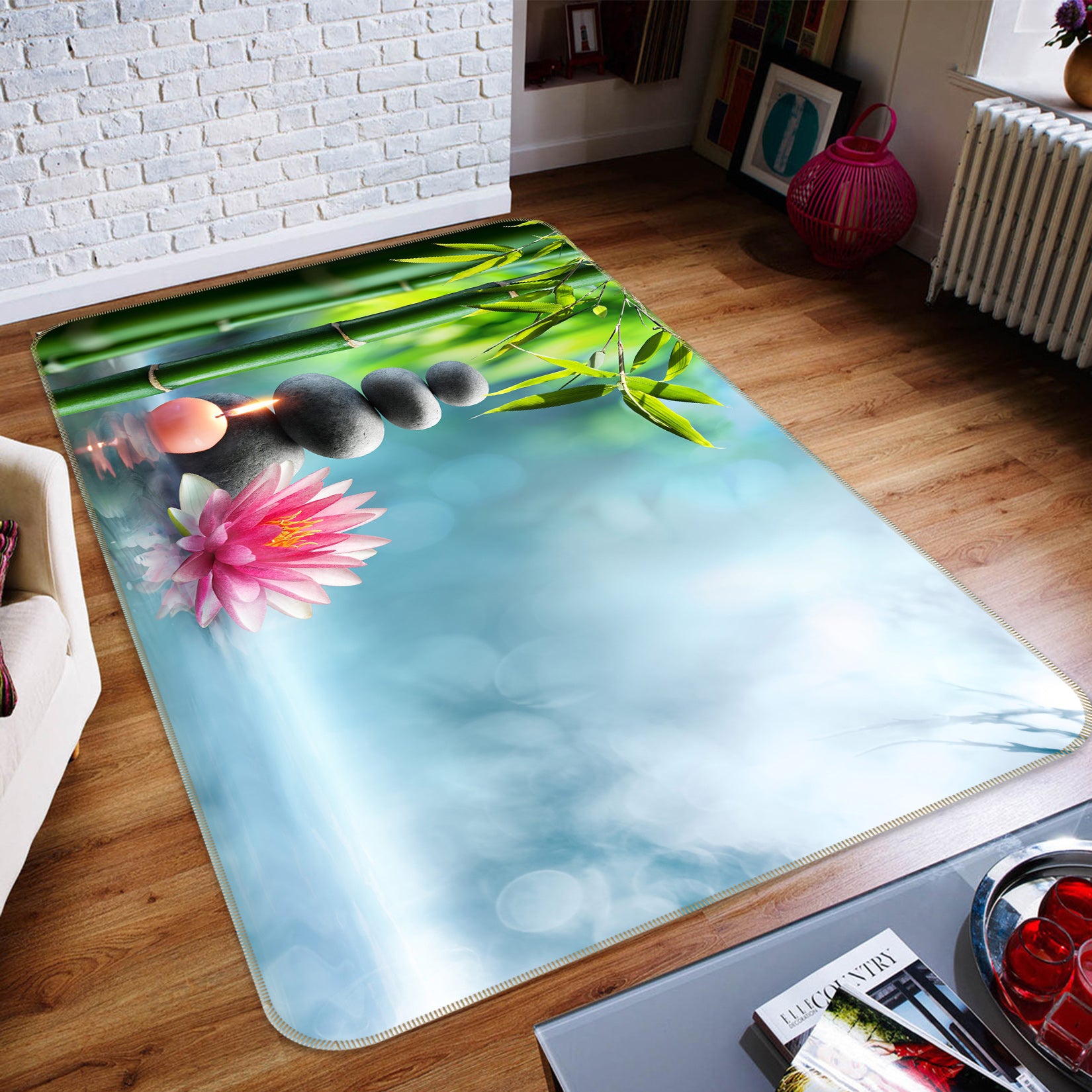 3D Bamboo Stone 77153 Non Slip Rug Mat