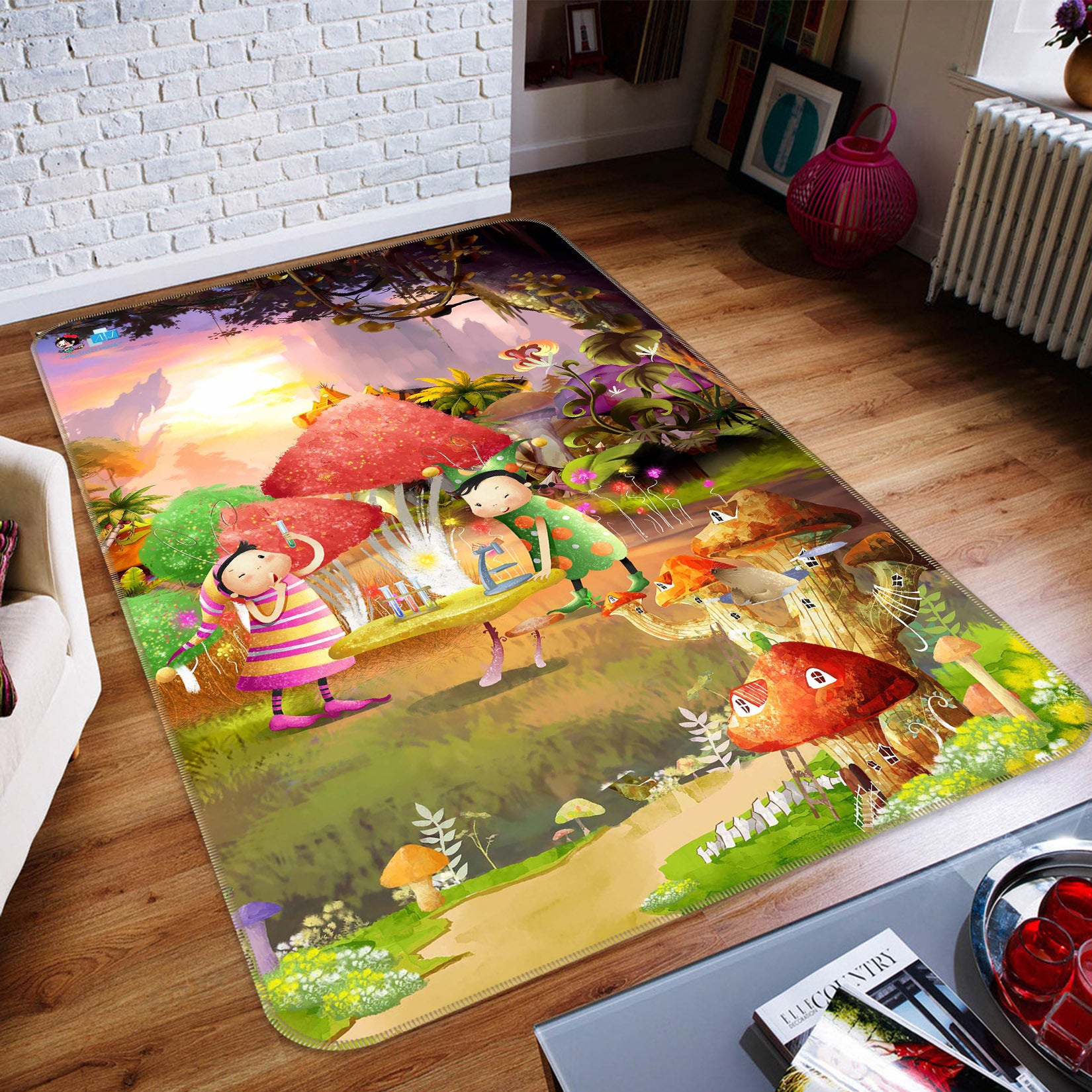 3D Mushroom Hut 66133 Non Slip Rug Mat