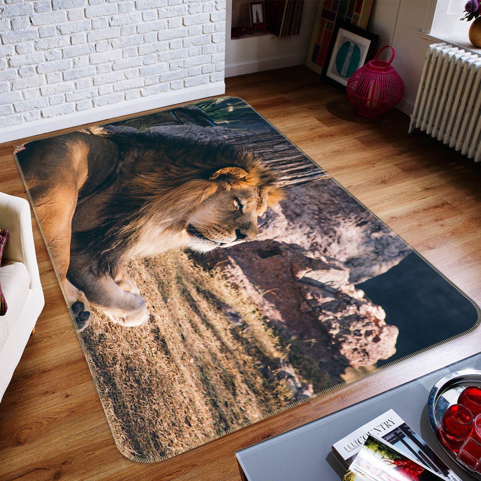 3D Lion 609 Animal Non Slip Rug Mat Mat AJ Creativity Home 