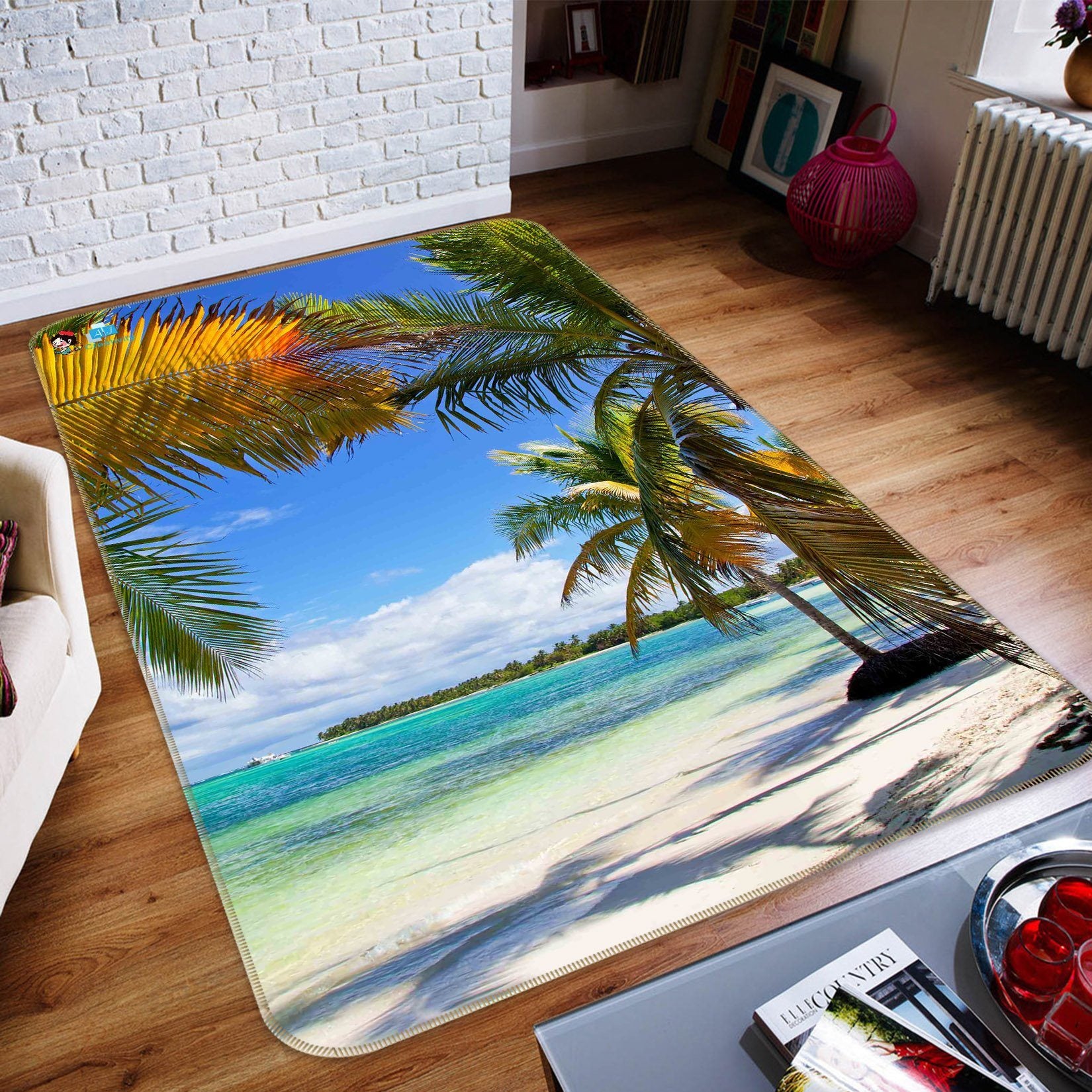 3D Tropical Beach Scenery 188 Non Slip Rug Mat Mat AJ Creativity Home 