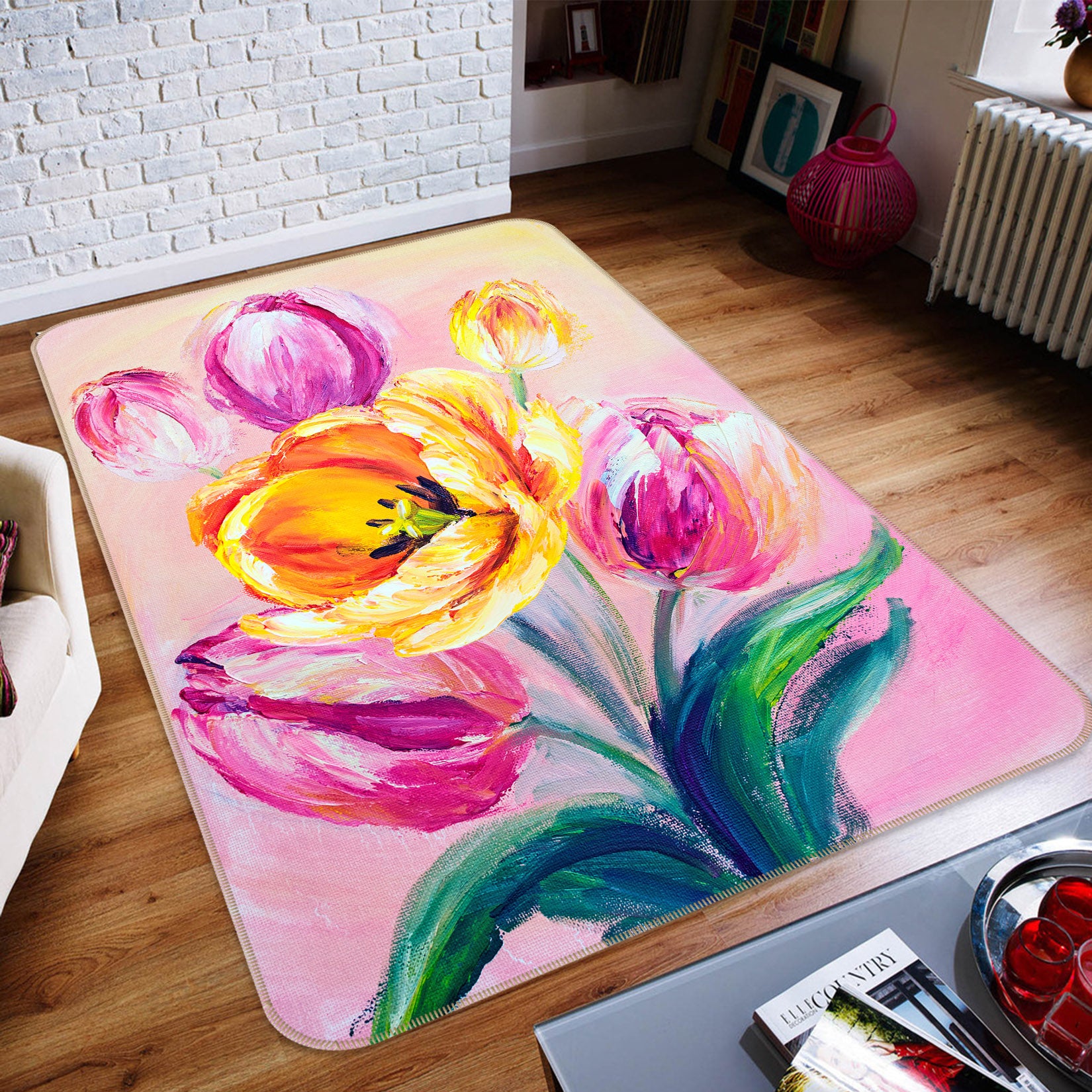 3D Flowers 26051 Non Slip Rug Mat