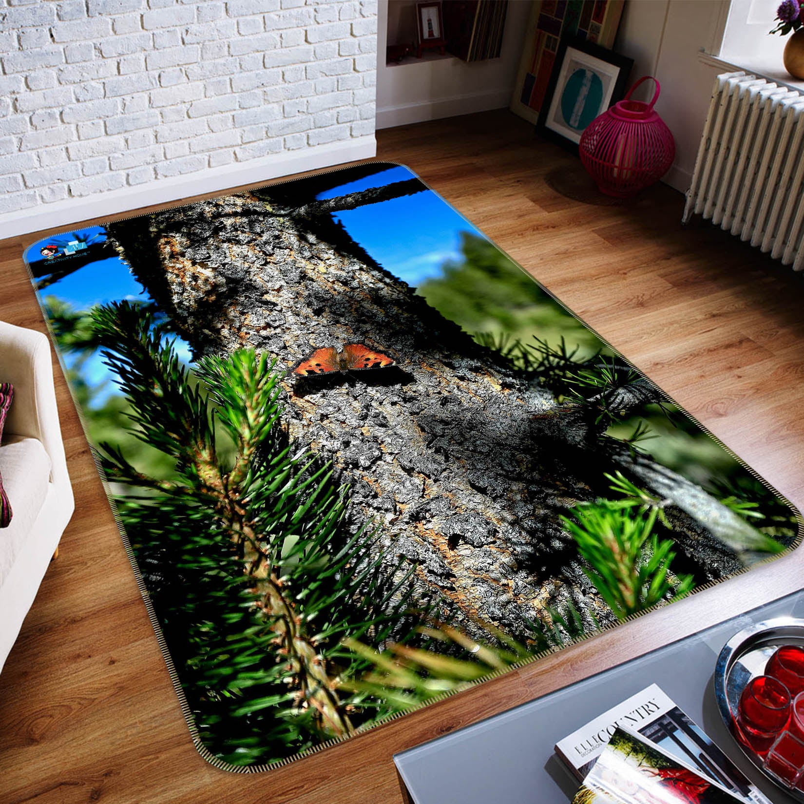 3D Alpine Butterfly 62064 Kathy Barefield Rug Non Slip Rug Mat