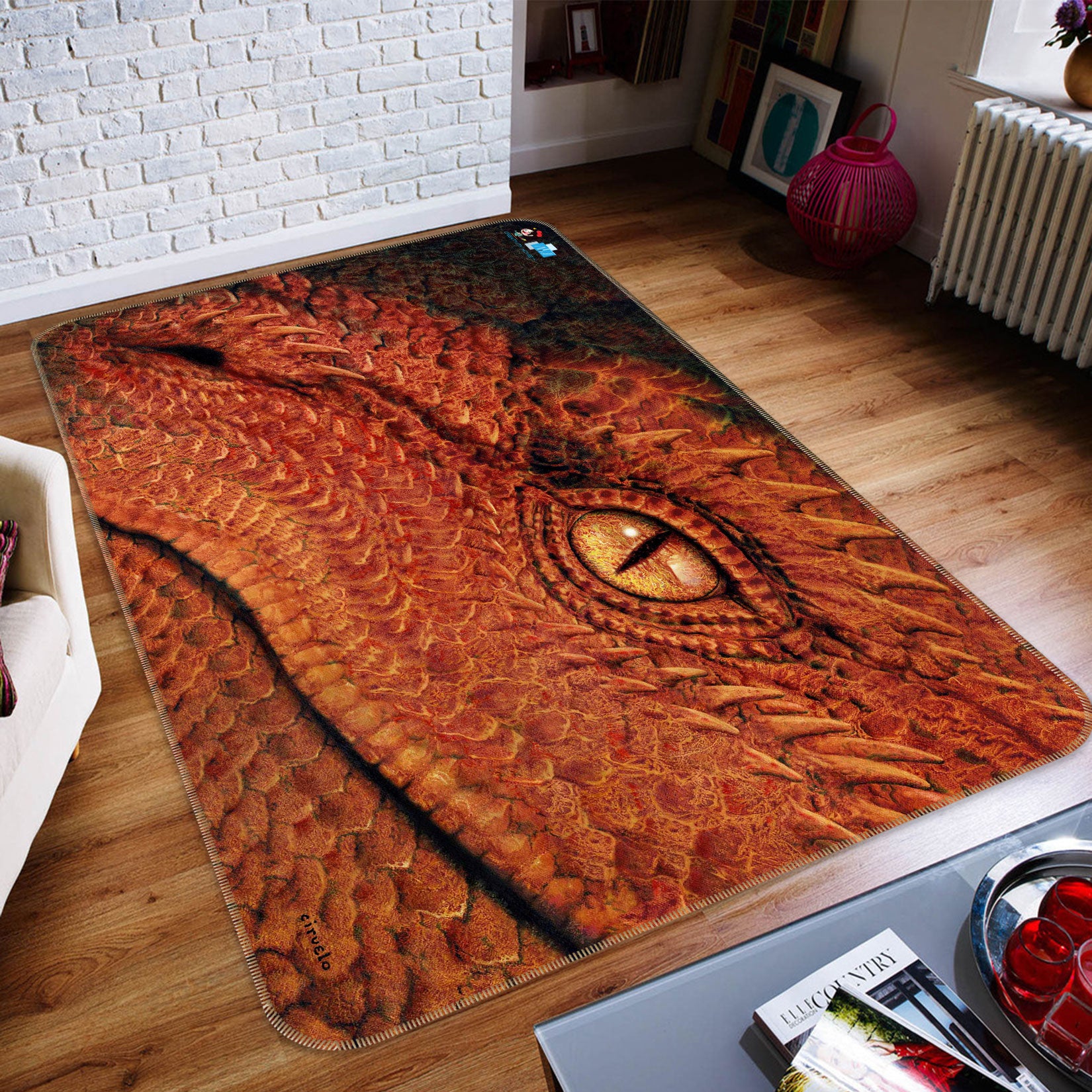 3D Dragon Eye 5174 Ciruelo Rug Non Slip Rug Mat
