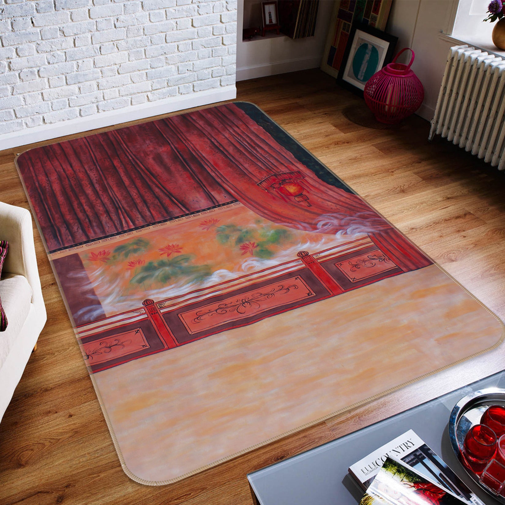 3D Painting Screen 76084 Non Slip Rug Mat