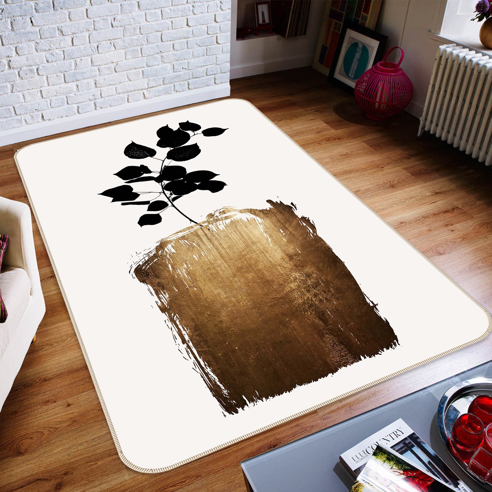 3D Golden Land 1107 Boris Draschoff Rug Non Slip Rug Mat