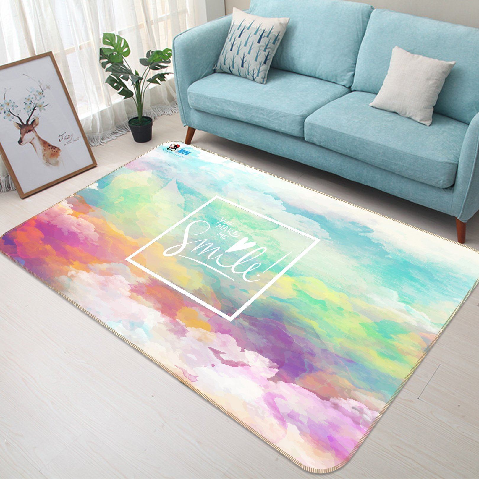 3D Color Cloud 239 Non Slip Rug Mat Mat AJ Creativity Home 