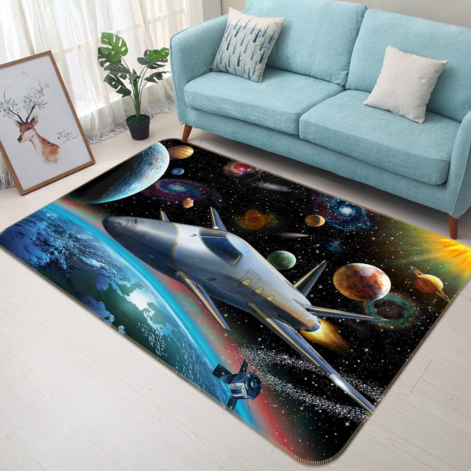 3D Spacecraft 1070 Adrian Chesterman Rug Non Slip Rug Mat Mat AJ Creativity Home 