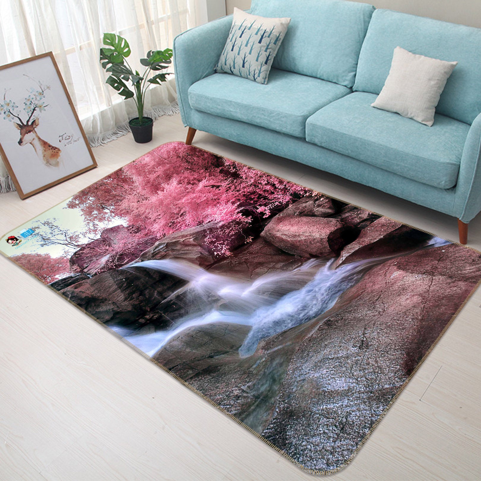 3D Waterfall 66132 Non Slip Rug Mat