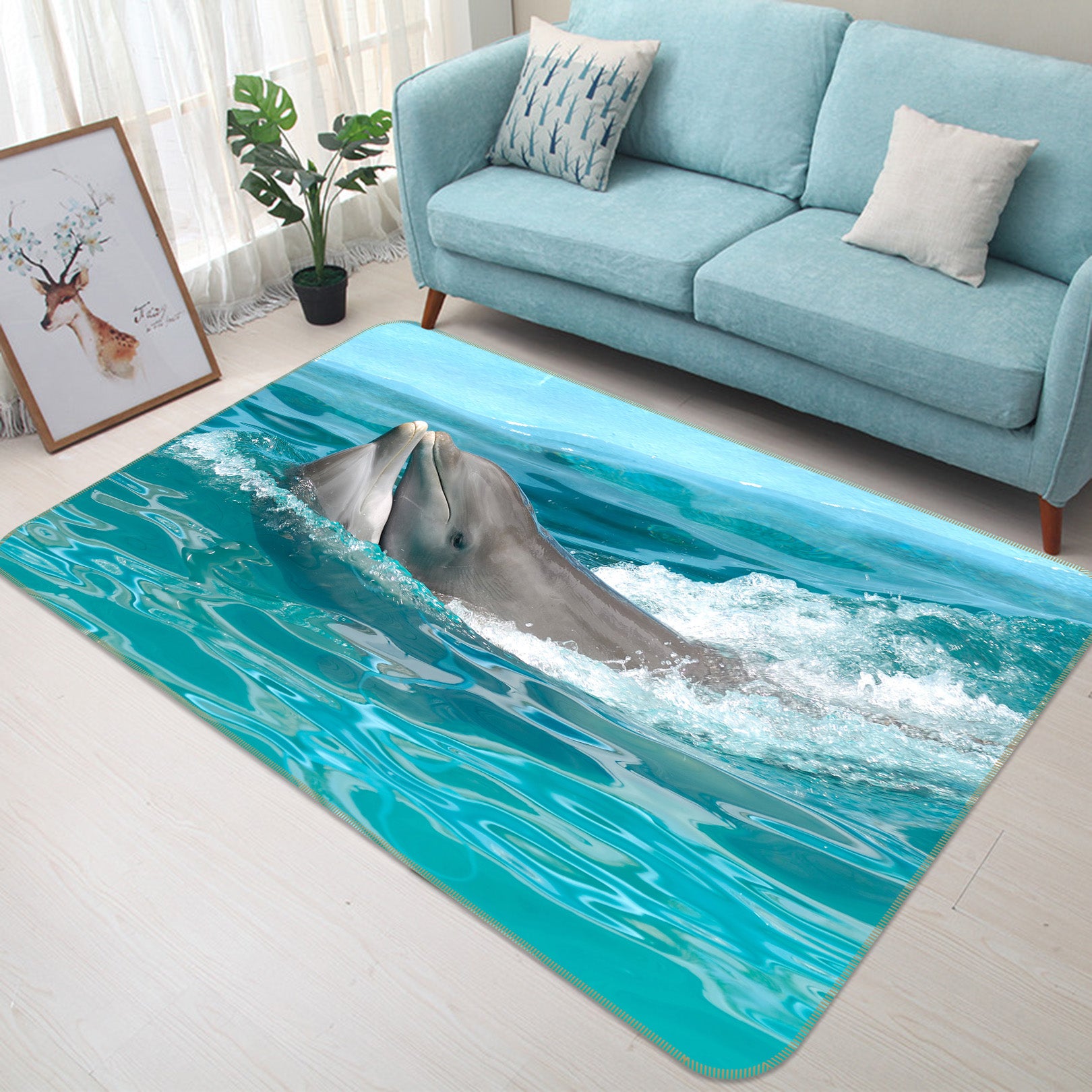 3D Dolphins 38115 Animal Non Slip Rug Mat