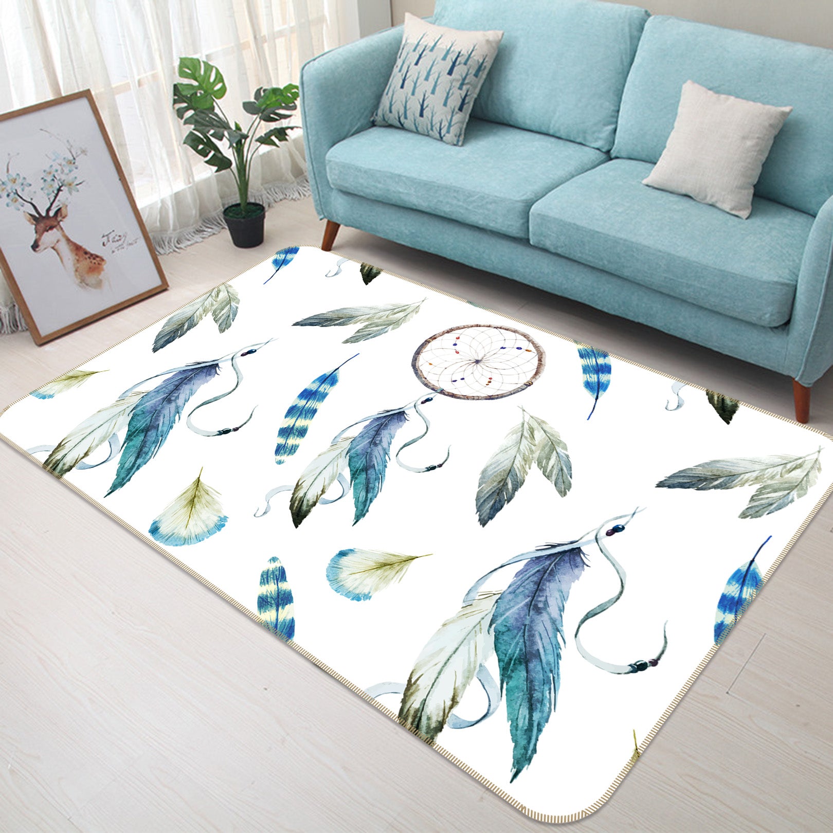 3D Feather 35058 Non Slip Rug Mat