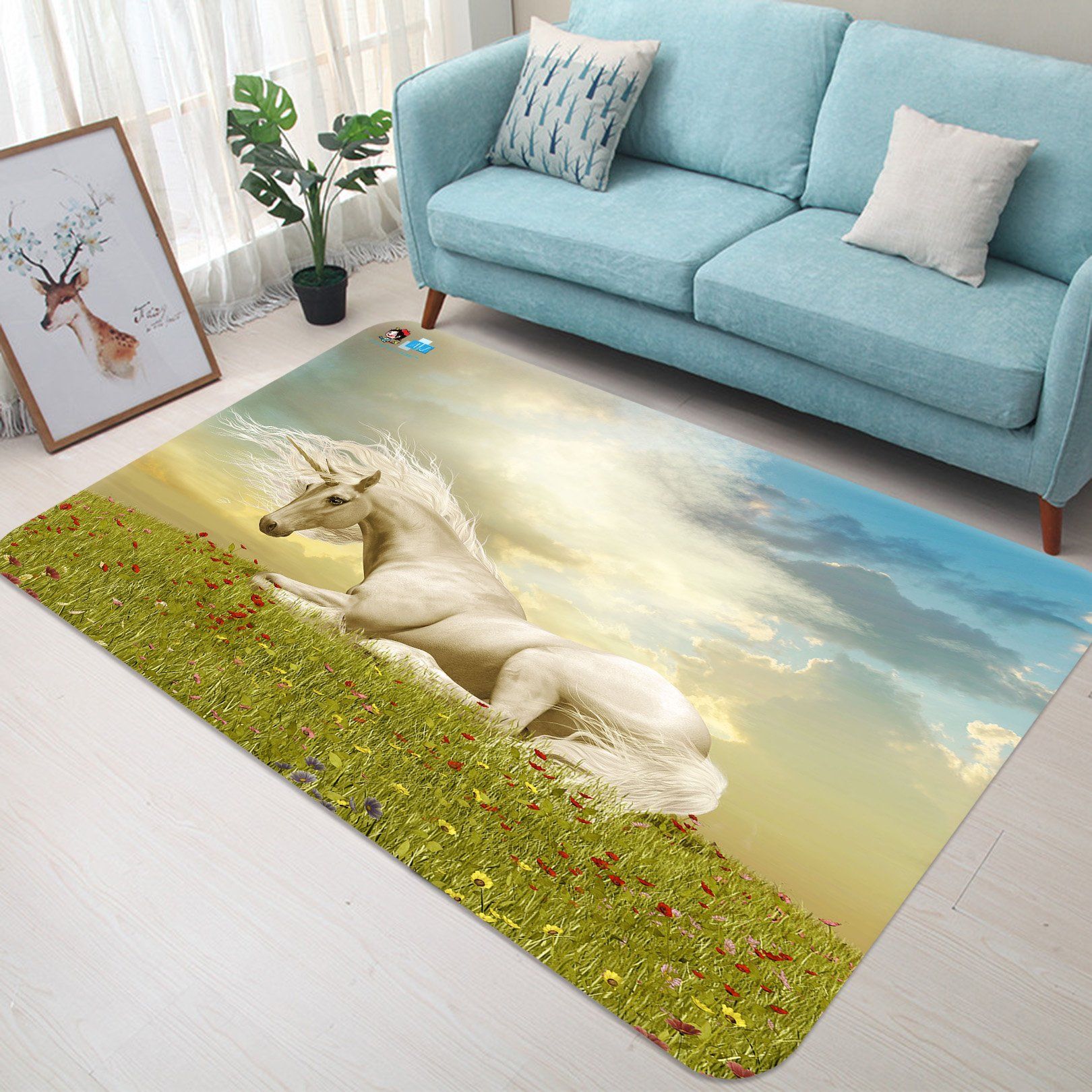 3D Sleeping Unicorn 77 Non Slip Rug Mat Mat AJ Creativity Home 