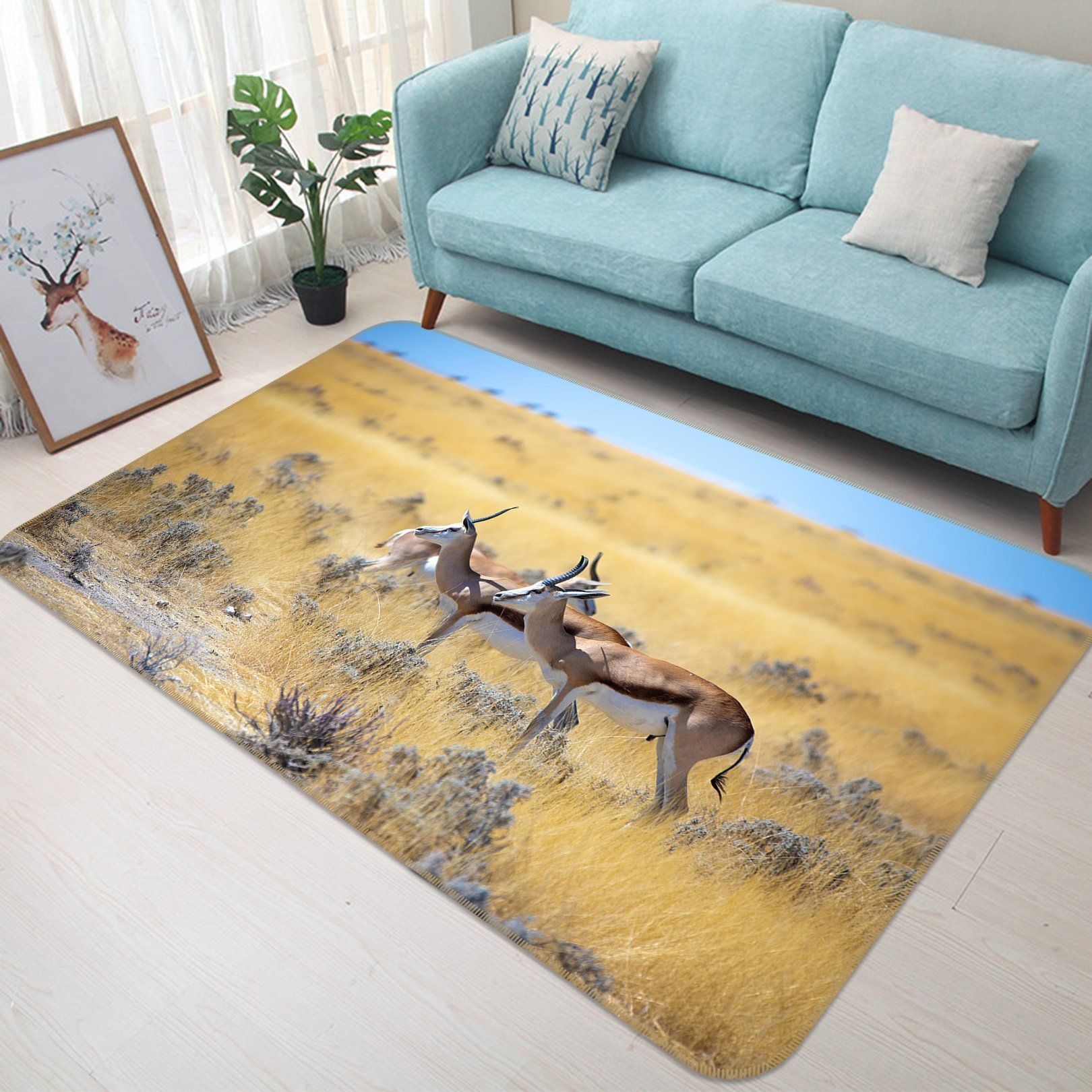 3D Antelope Shadow 631 Animal Non Slip Rug Mat Mat AJ Creativity Home 