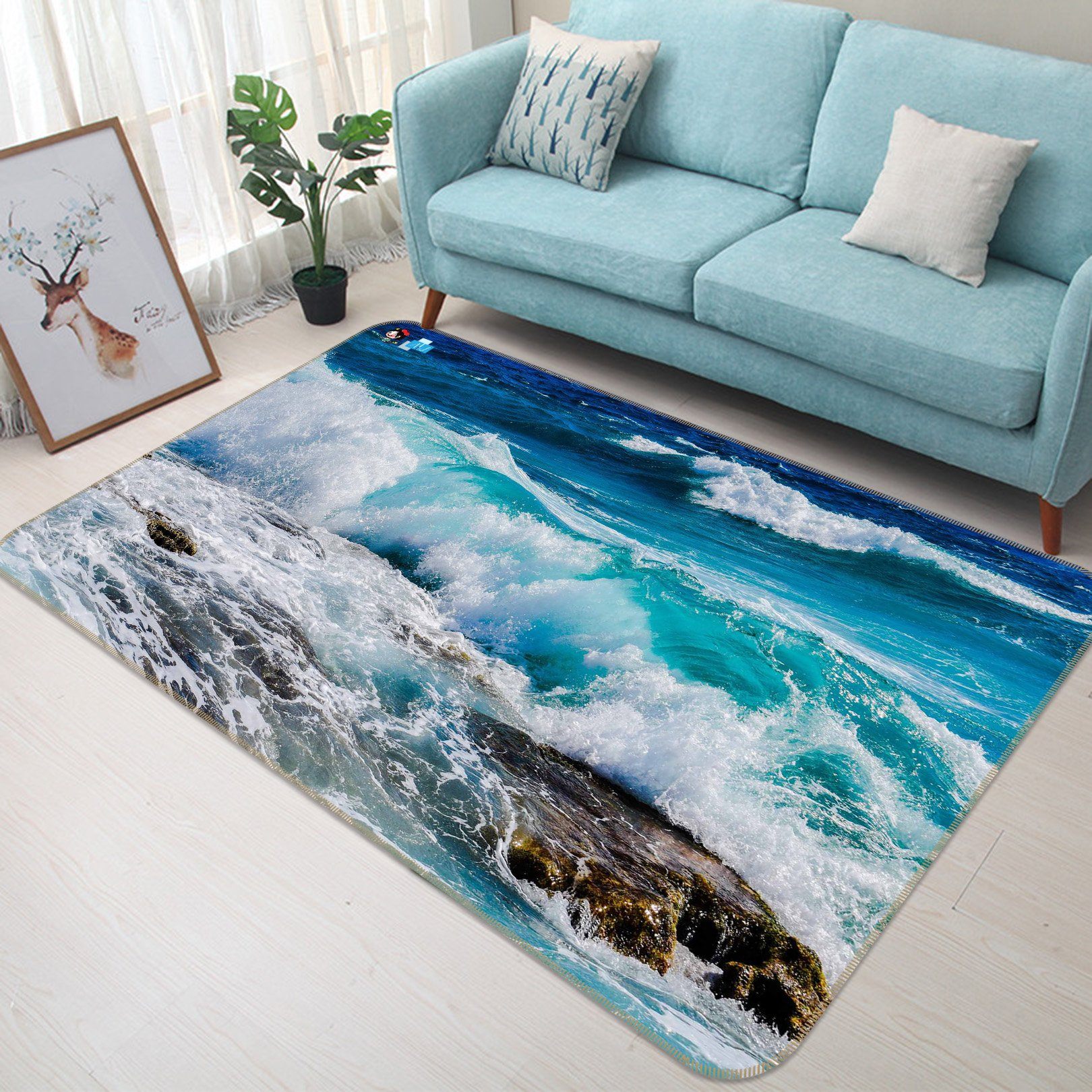 3D High Tide 040 Non Slip Rug Mat Mat AJ Creativity Home 