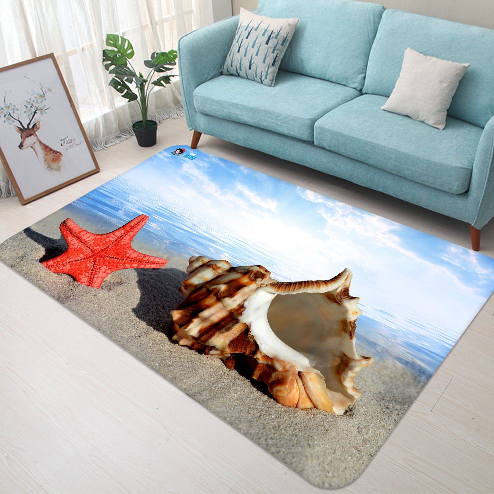 3D Conch 8536 Non Slip Rug Mat Mat AJ Creativity Home 