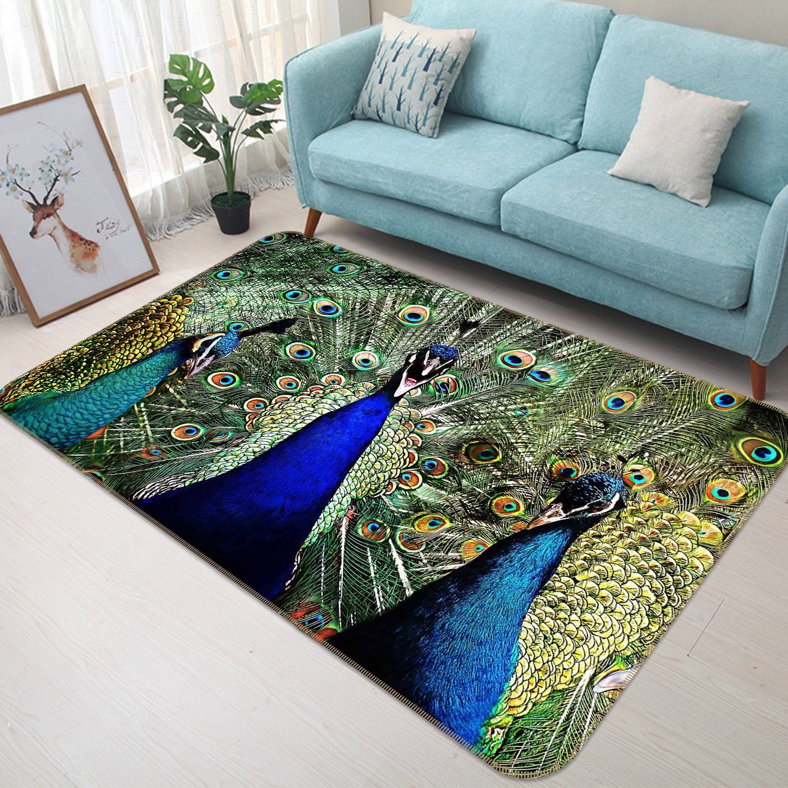 3D Peacock Opening 617 Animal Non Slip Rug Mat Mat AJ Creativity Home 