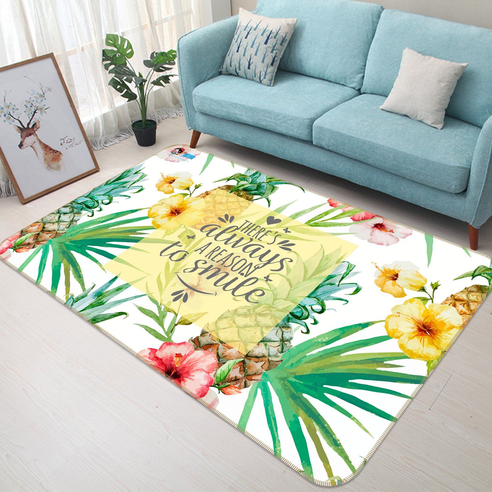 3D Pineapple Flower 295 Non Slip Rug Mat Mat AJ Creativity Home 