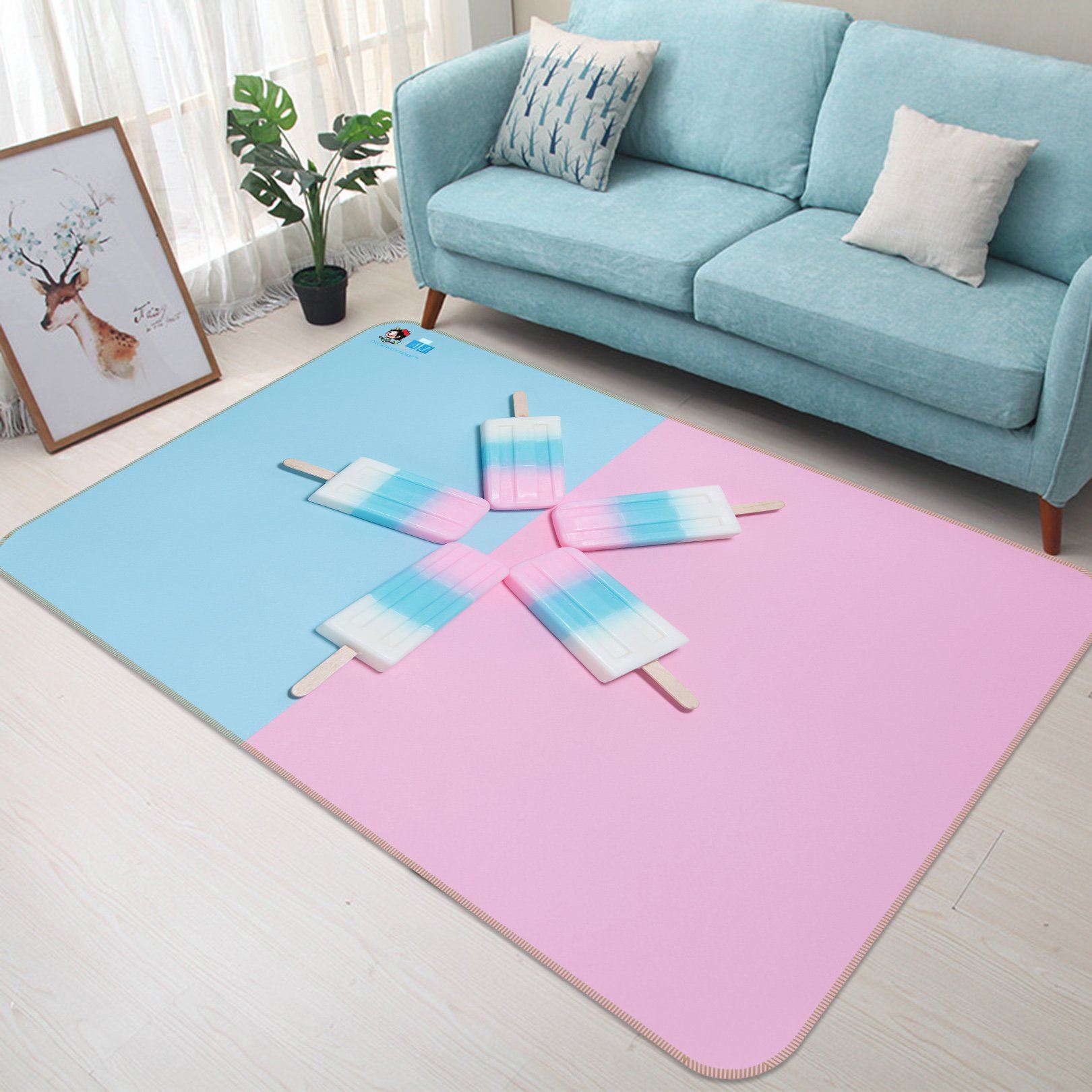 3D Powder Sorbet 157 Non Slip Rug Mat Mat AJ Creativity Home 