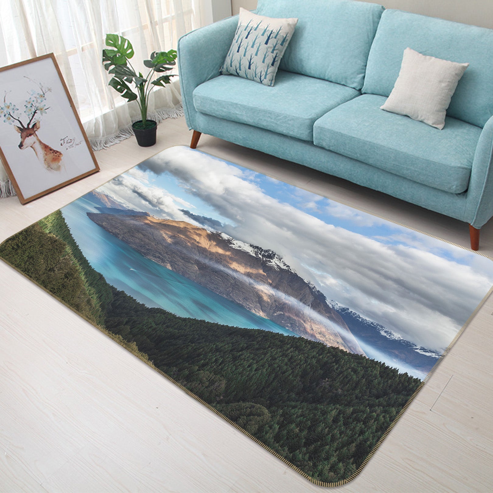 3D Mountains 35173 Non Slip Rug Mat
