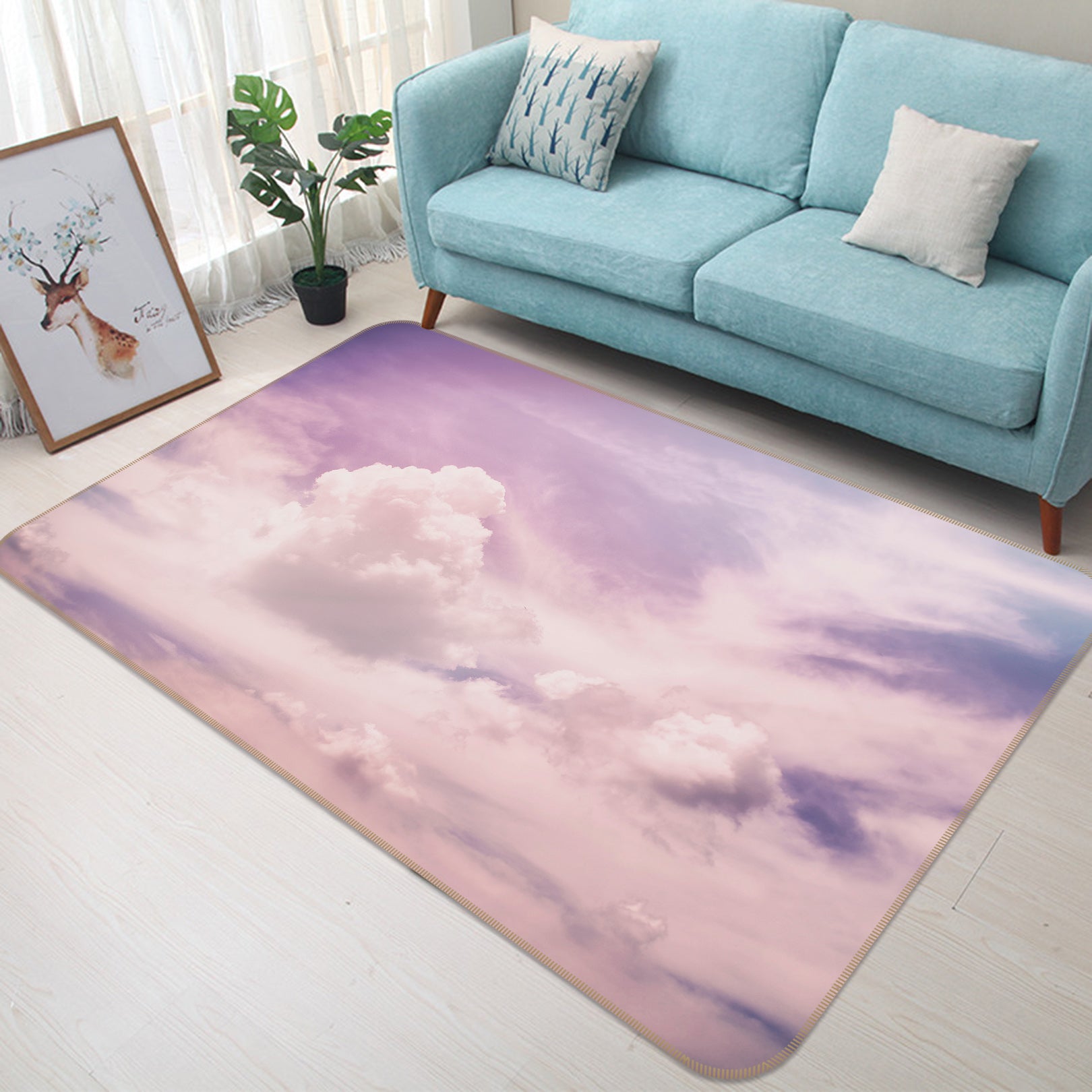 3D Clouds 35177 Non Slip Rug Mat