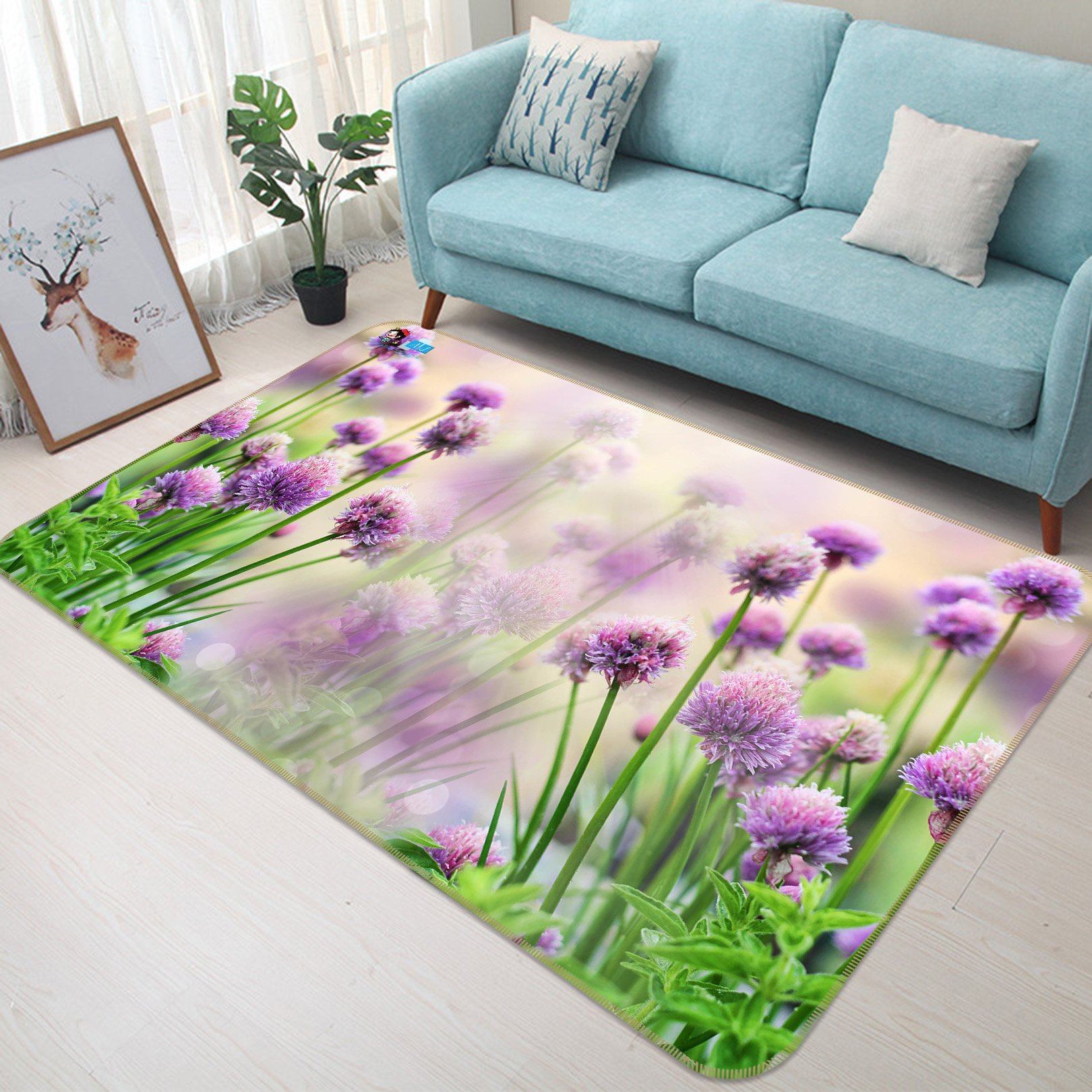 3D Violet Grass 534 Non Slip Rug Mat Mat AJ Creativity Home 