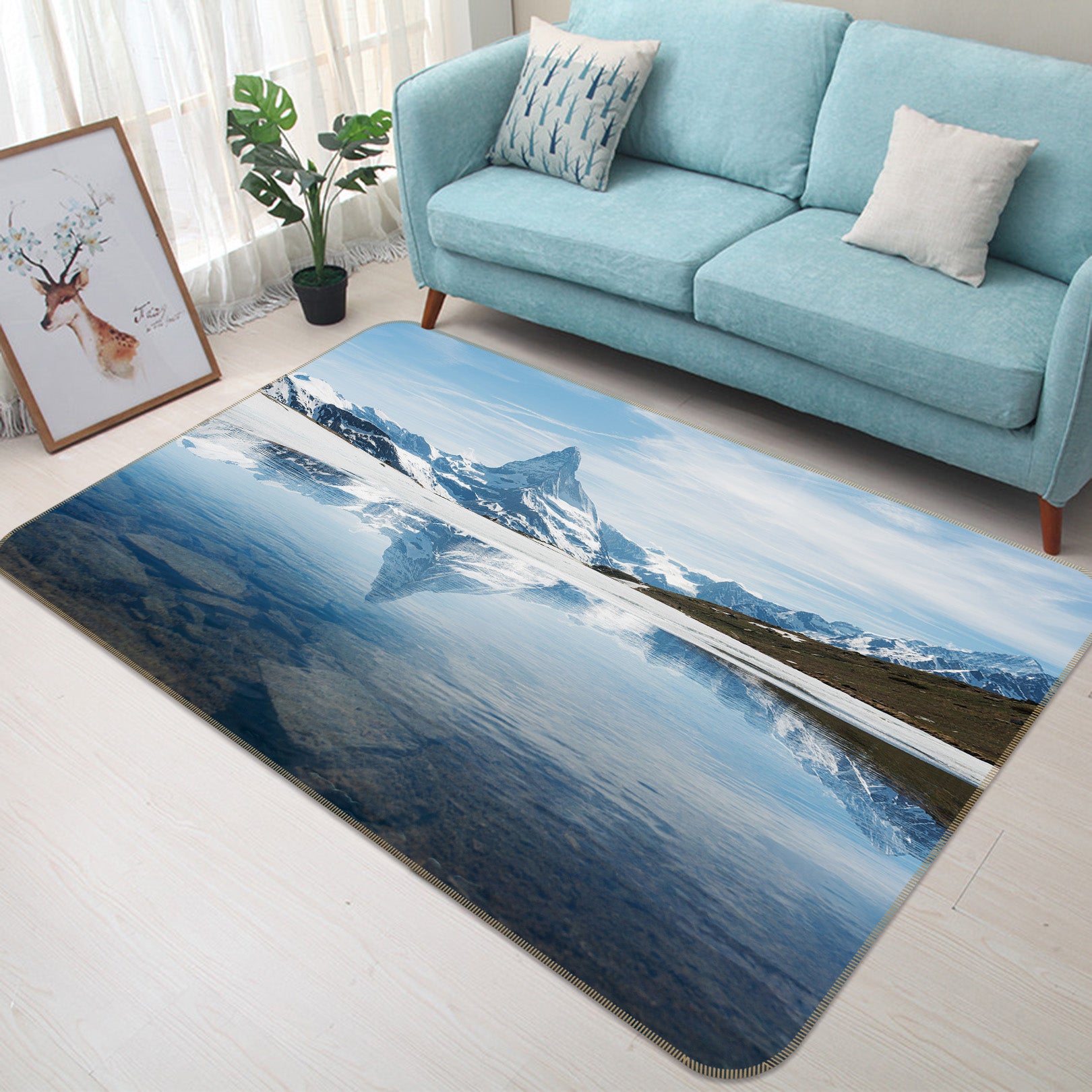 3D Iceberg Lake Water 31019 Non Slip Rug Mat