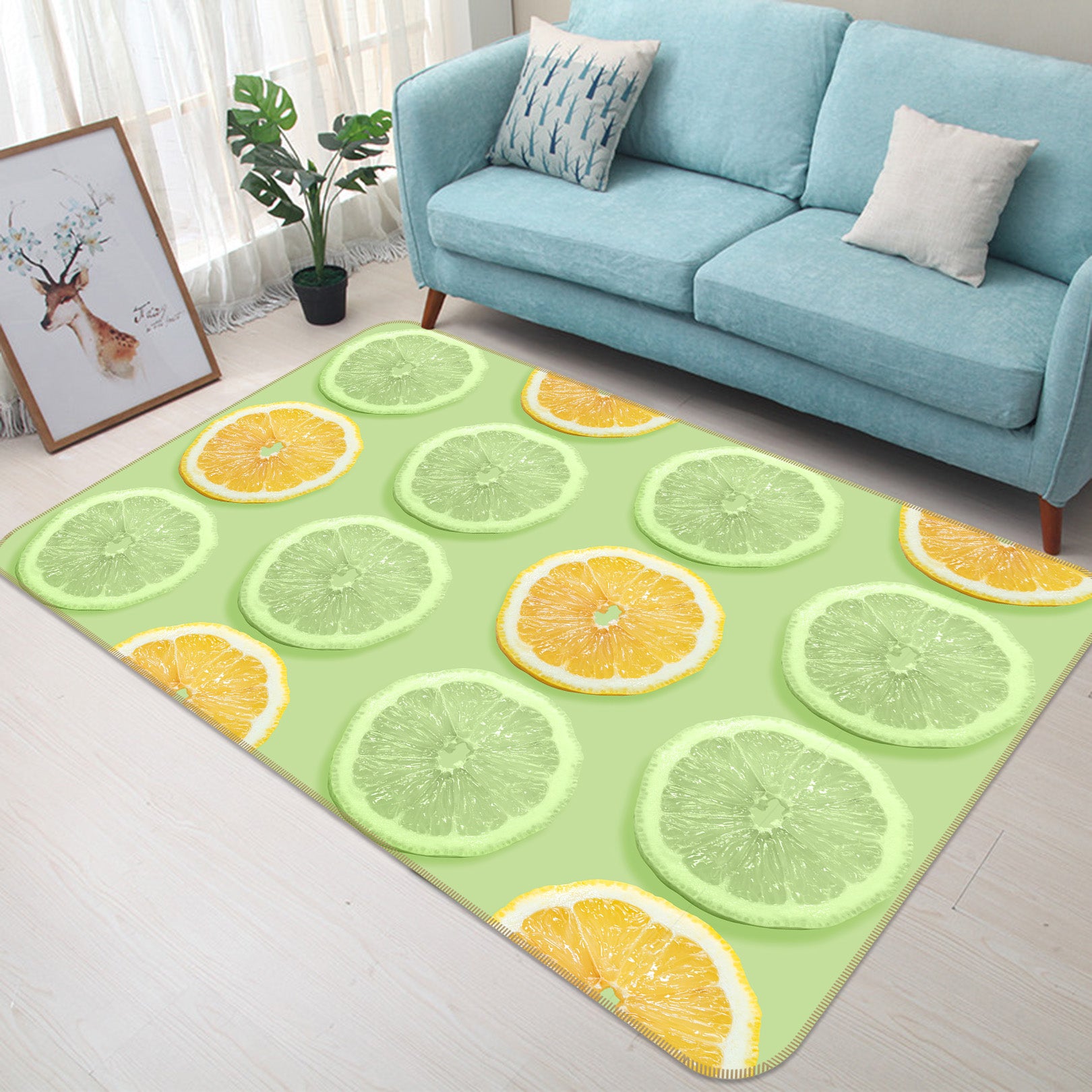 3D Lemon Slices 29141 Non Slip Rug Mat