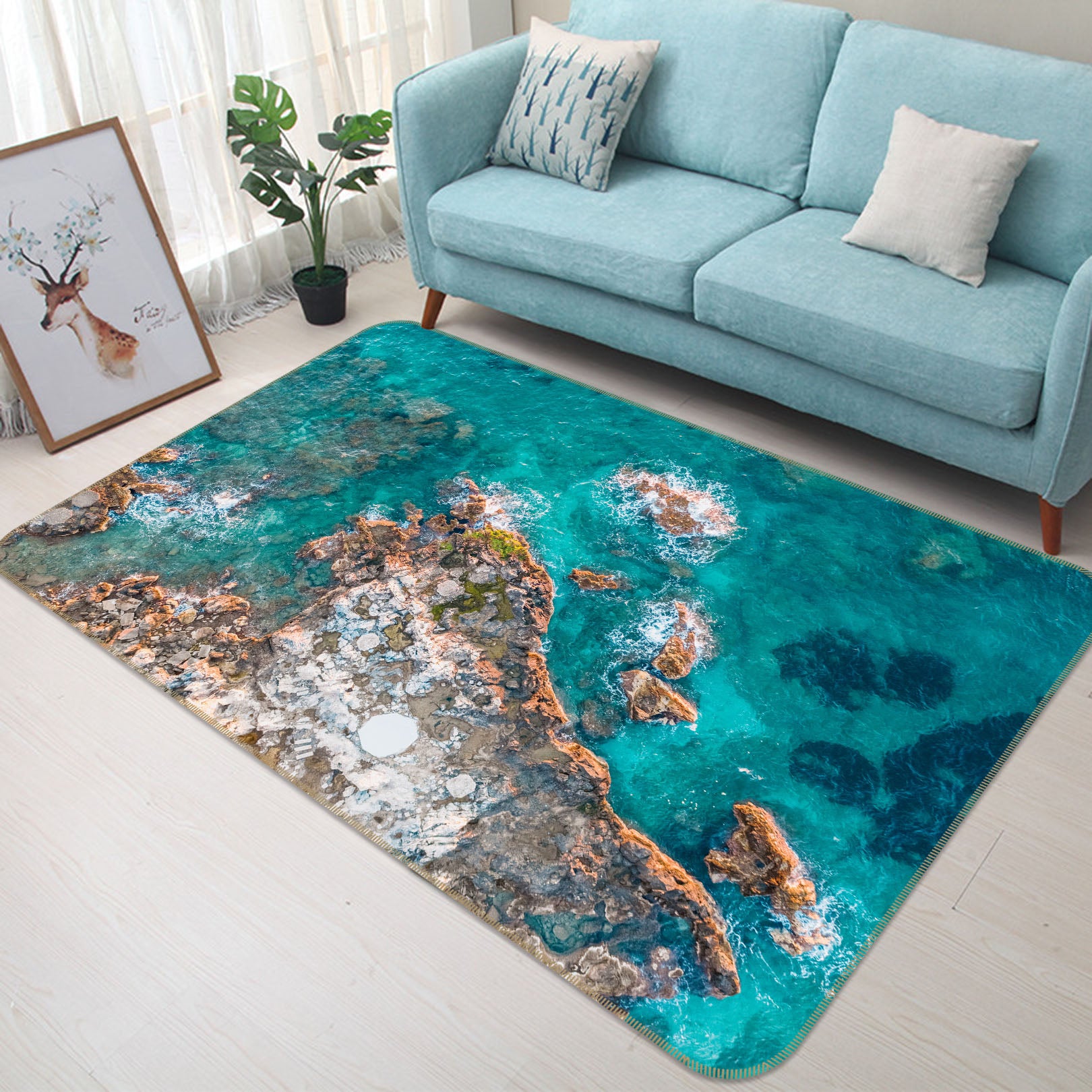 3D Sea Stone 29183 Non Slip Rug Mat