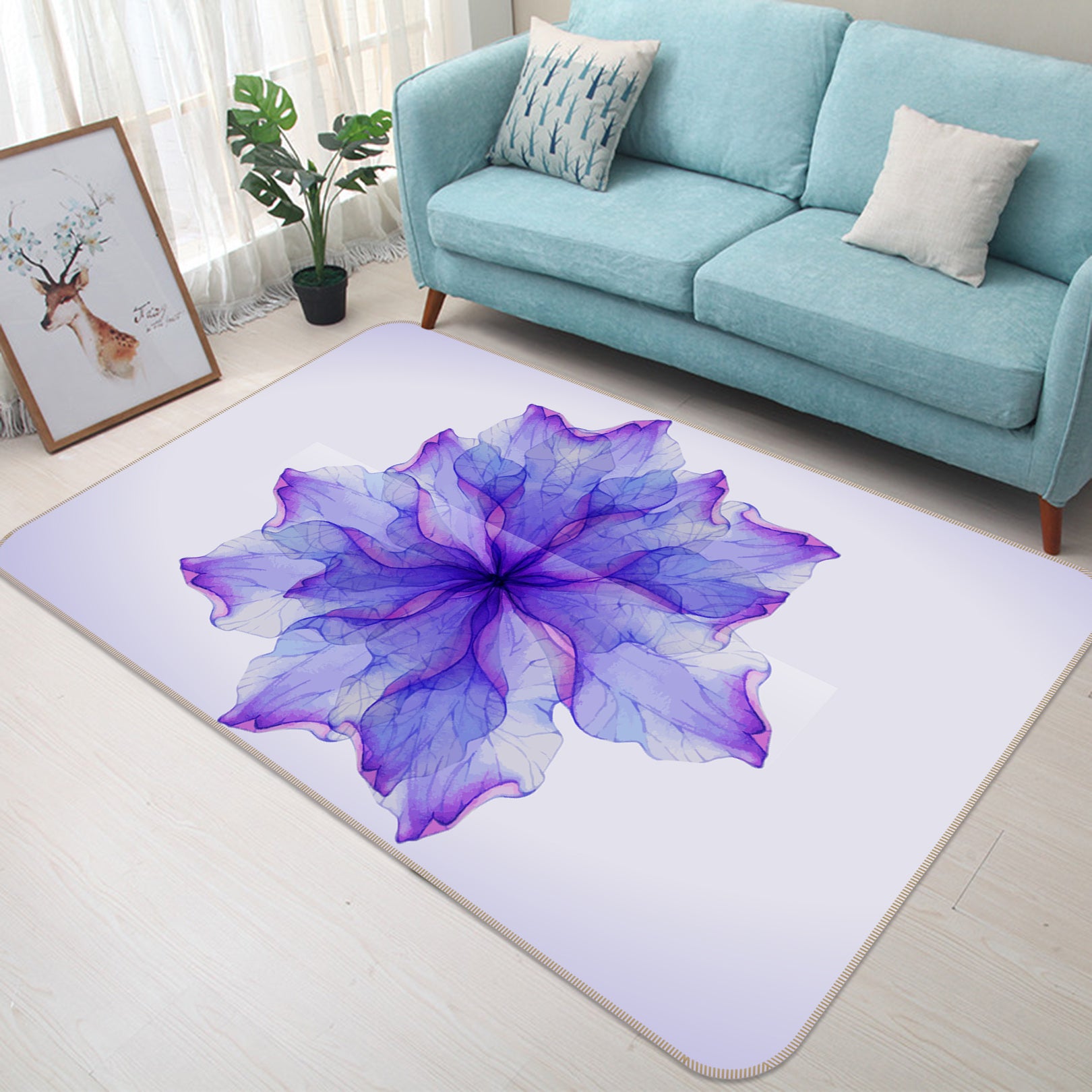3D Flower 35034 Non Slip Rug Mat