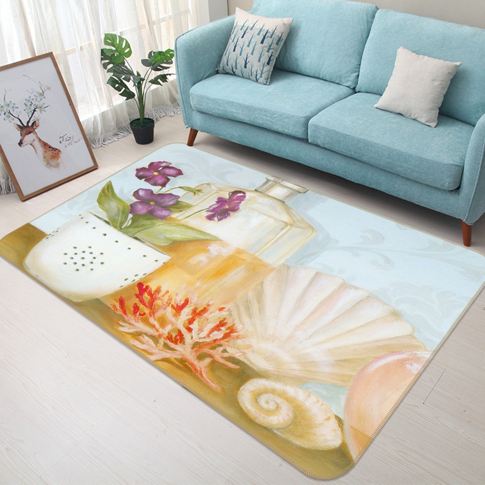 3D Vase Shell 32037 Non Slip Rug Mat