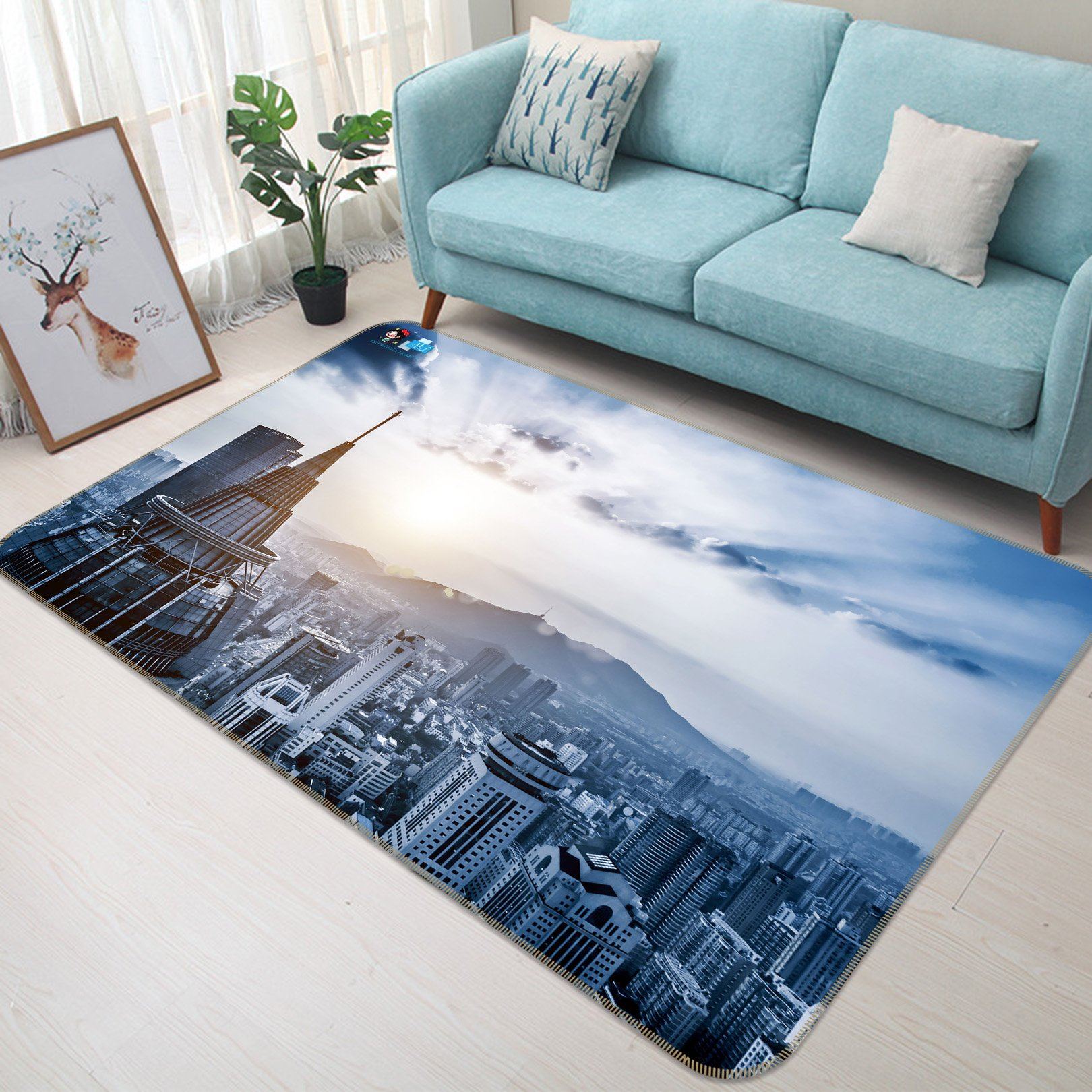 3D Sunshine Building 175 Non Slip Rug Mat Mat AJ Creativity Home 
