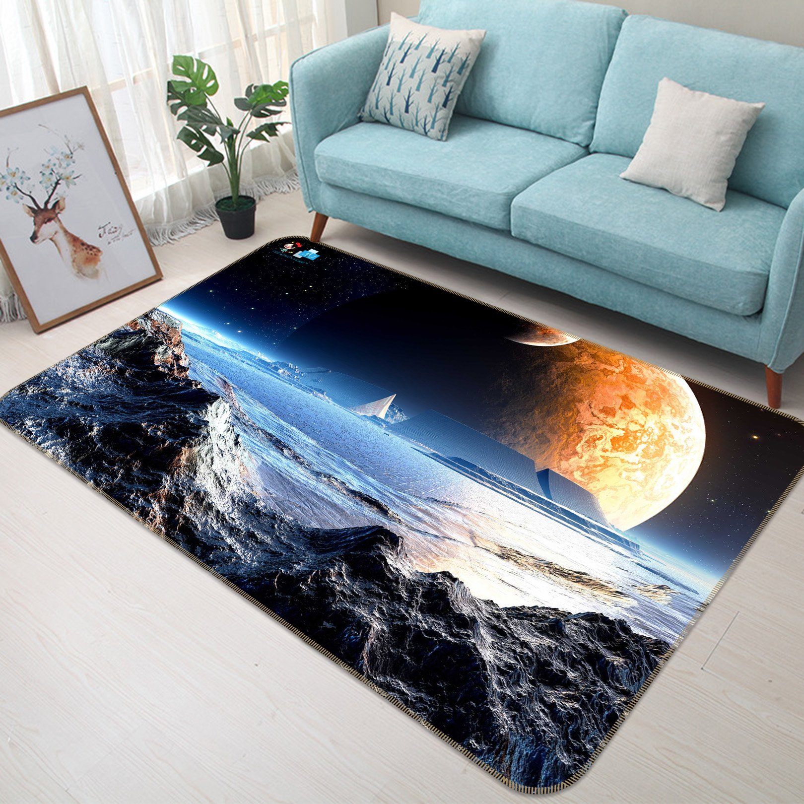 3D Lunar Land 394 Non Slip Rug Mat Mat AJ Creativity Home 