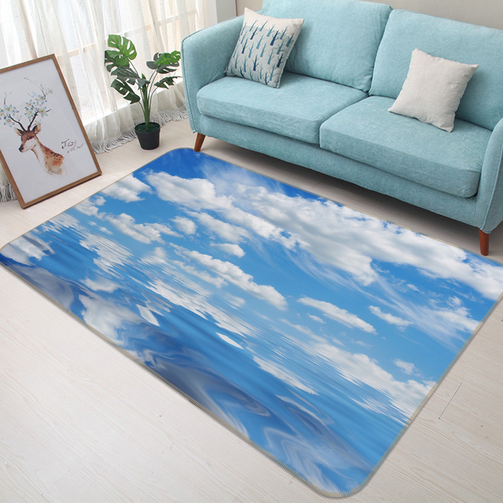 3D Clouds 31177 Non Slip Rug Mat