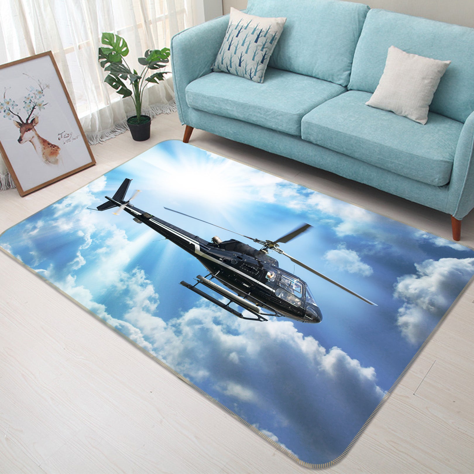 3D Helicopter 38211 Vehicle Non Slip Rug Mat