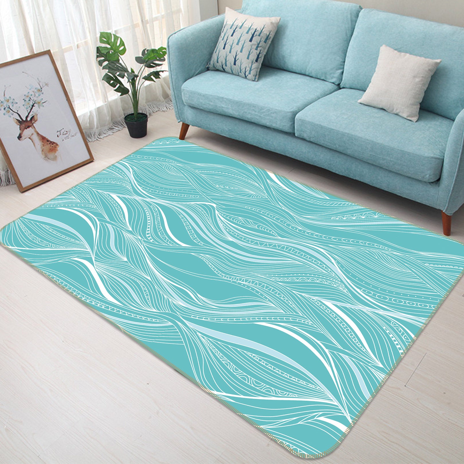 3D Wave Pattern 34227 Non Slip Rug Mat