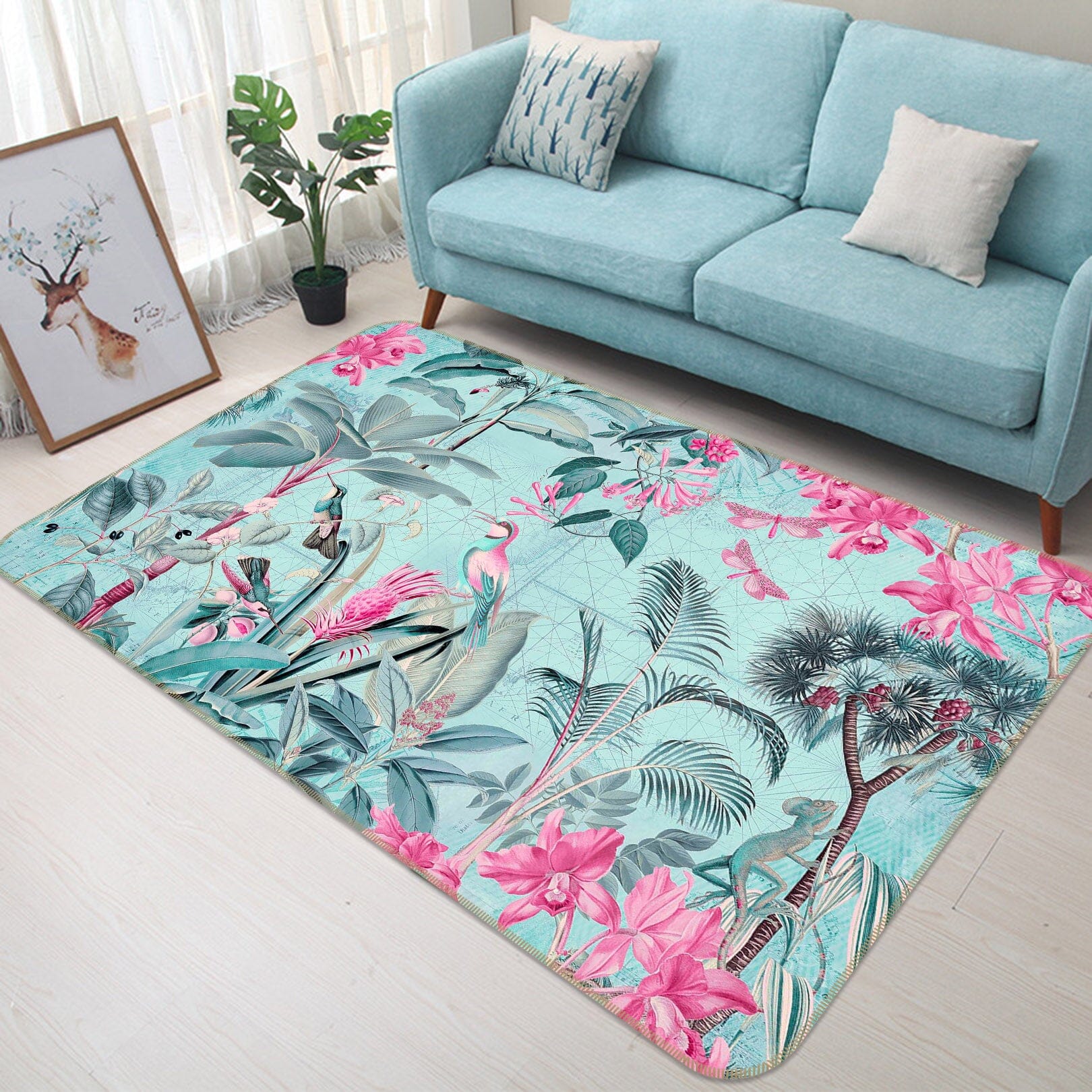 3D Flowers Birds 1026 Andrea haase Rug Non Slip Rug Mat Mat AJ Creativity Home 