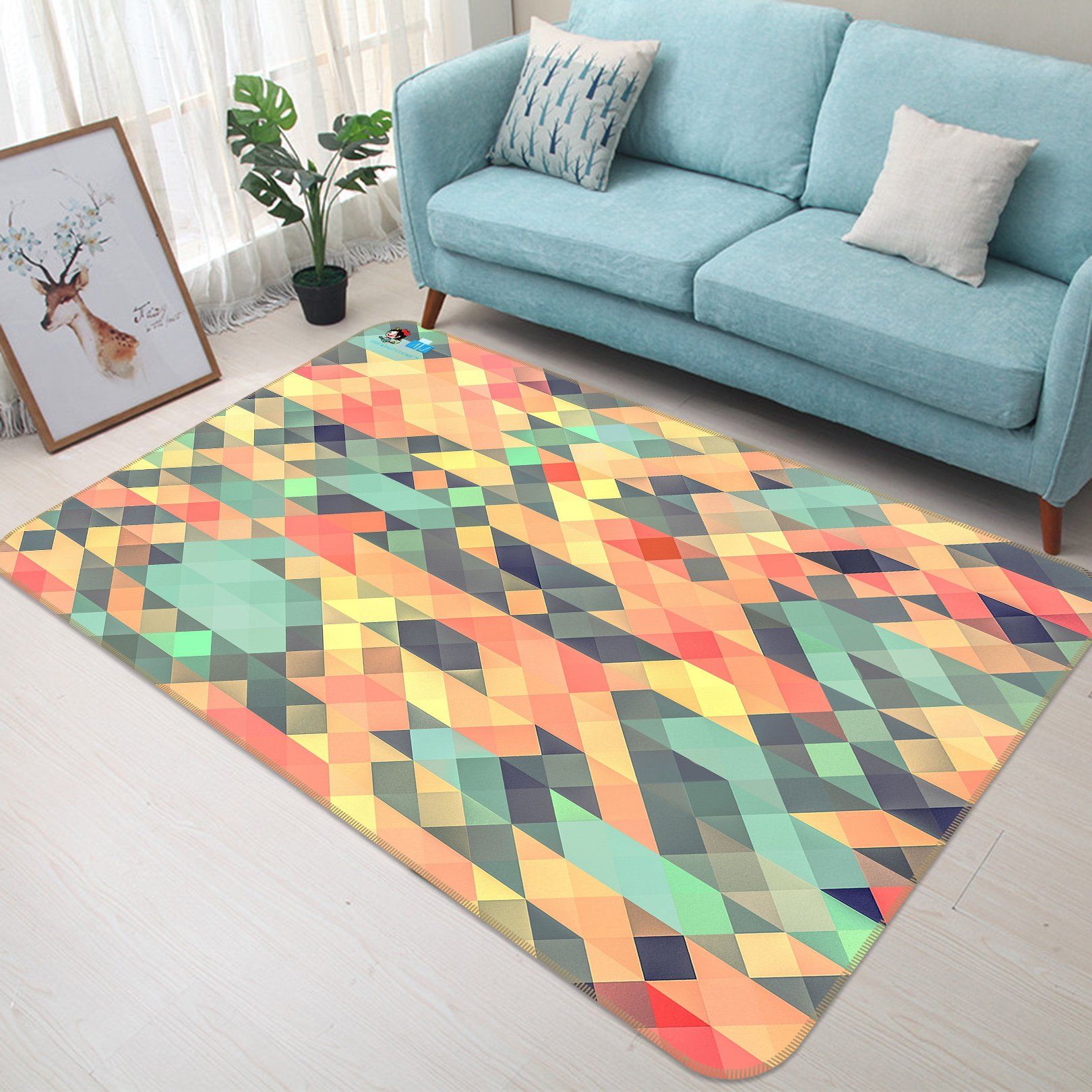 3D Four-Corner Color 308 Non Slip Rug Mat Mat AJ Creativity Home 