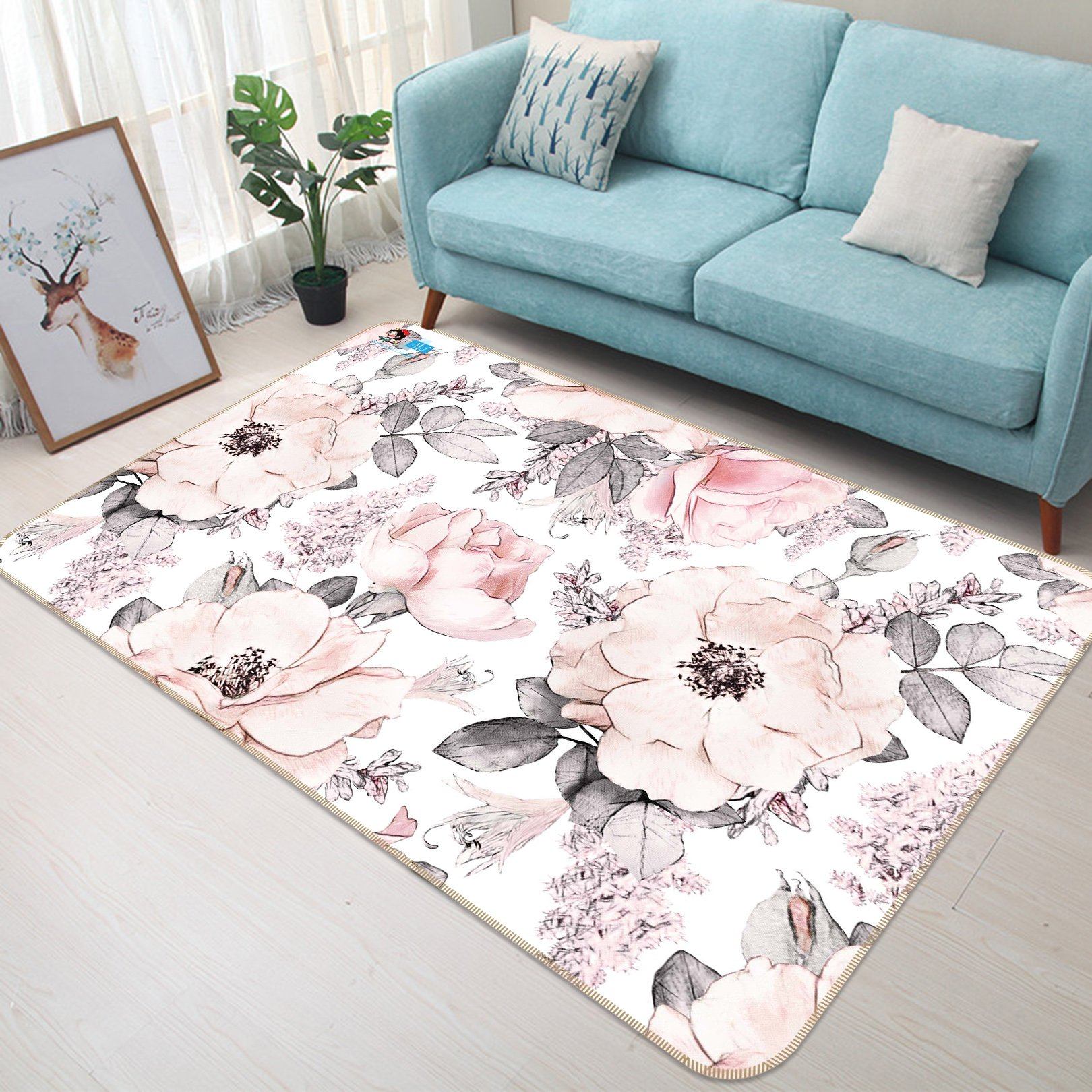 3D Powder Flower 112 Non Slip Rug Mat Mat AJ Creativity Home 