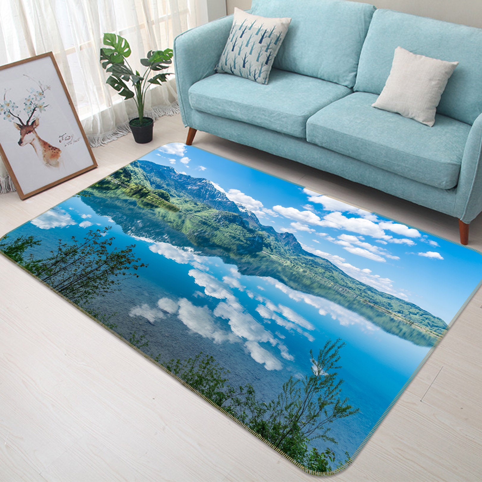 3D Sky Reflection 30121 Non Slip Rug Mat