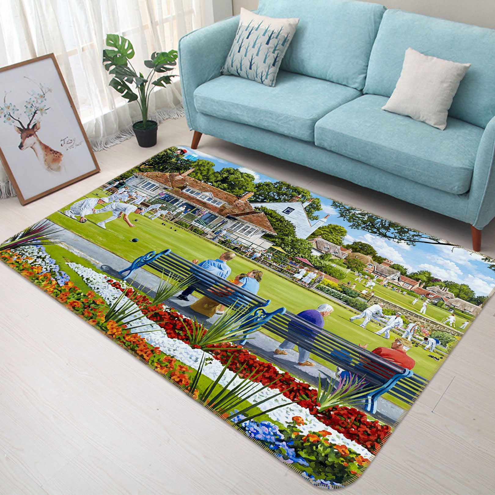 3D Lawn Chair 8920 Trevor Mitchell Rug Non Slip Rug Mat