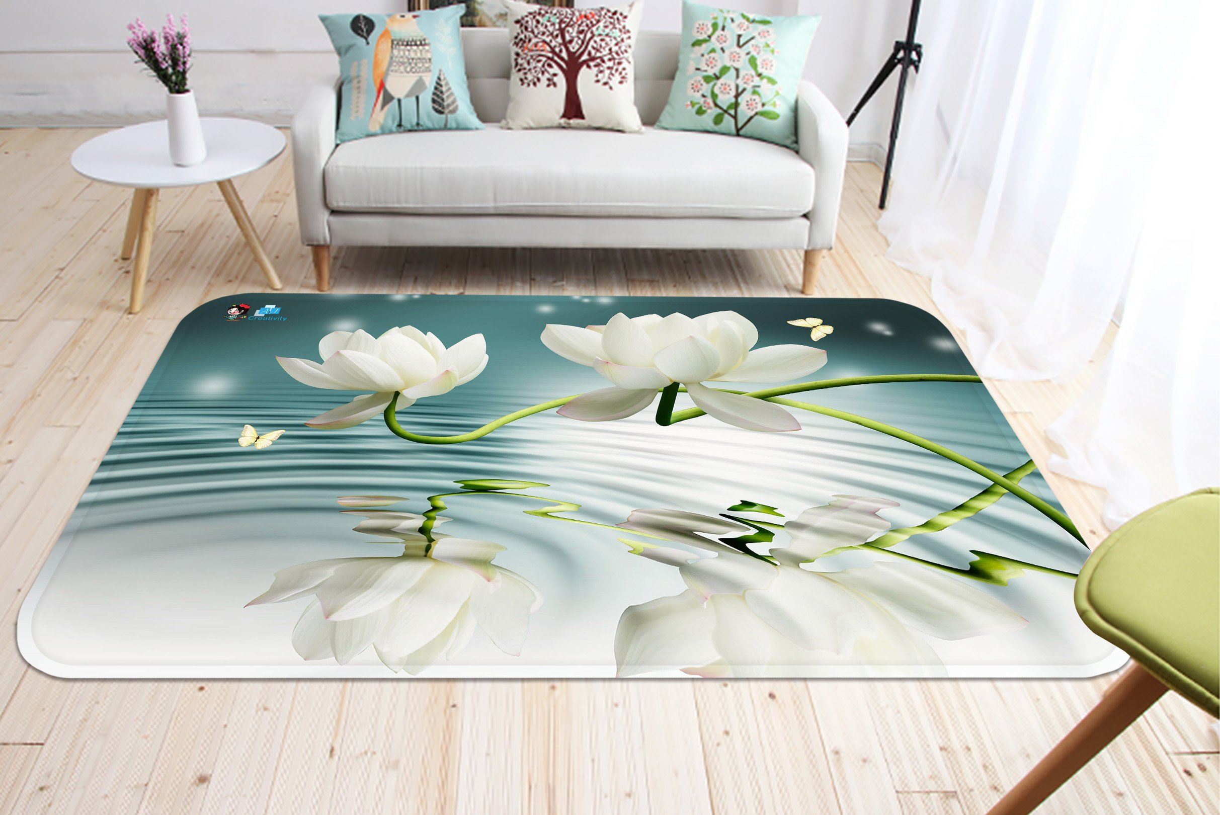 3D Fresh Pure Flowers 45 Non Slip Rug Mat Mat AJ Creativity Home 