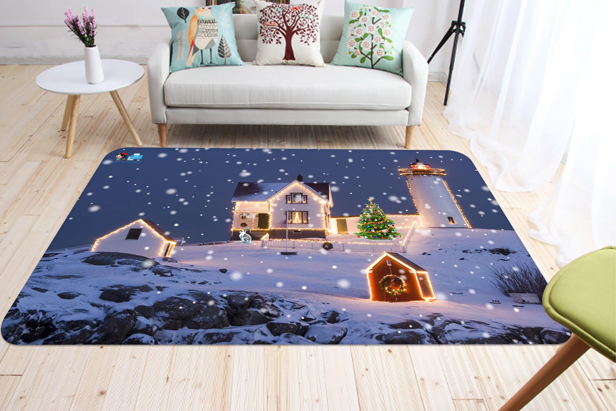 3D Neon Light House 040 Non Slip Rug Mat Mat AJ Creativity Home 